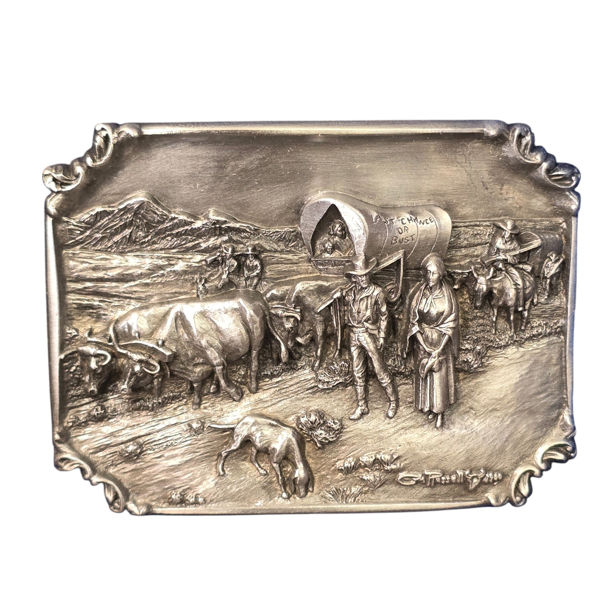 Charles M. Russell, Limited Edition Belt Buckles, Set of Four #190 of 5000