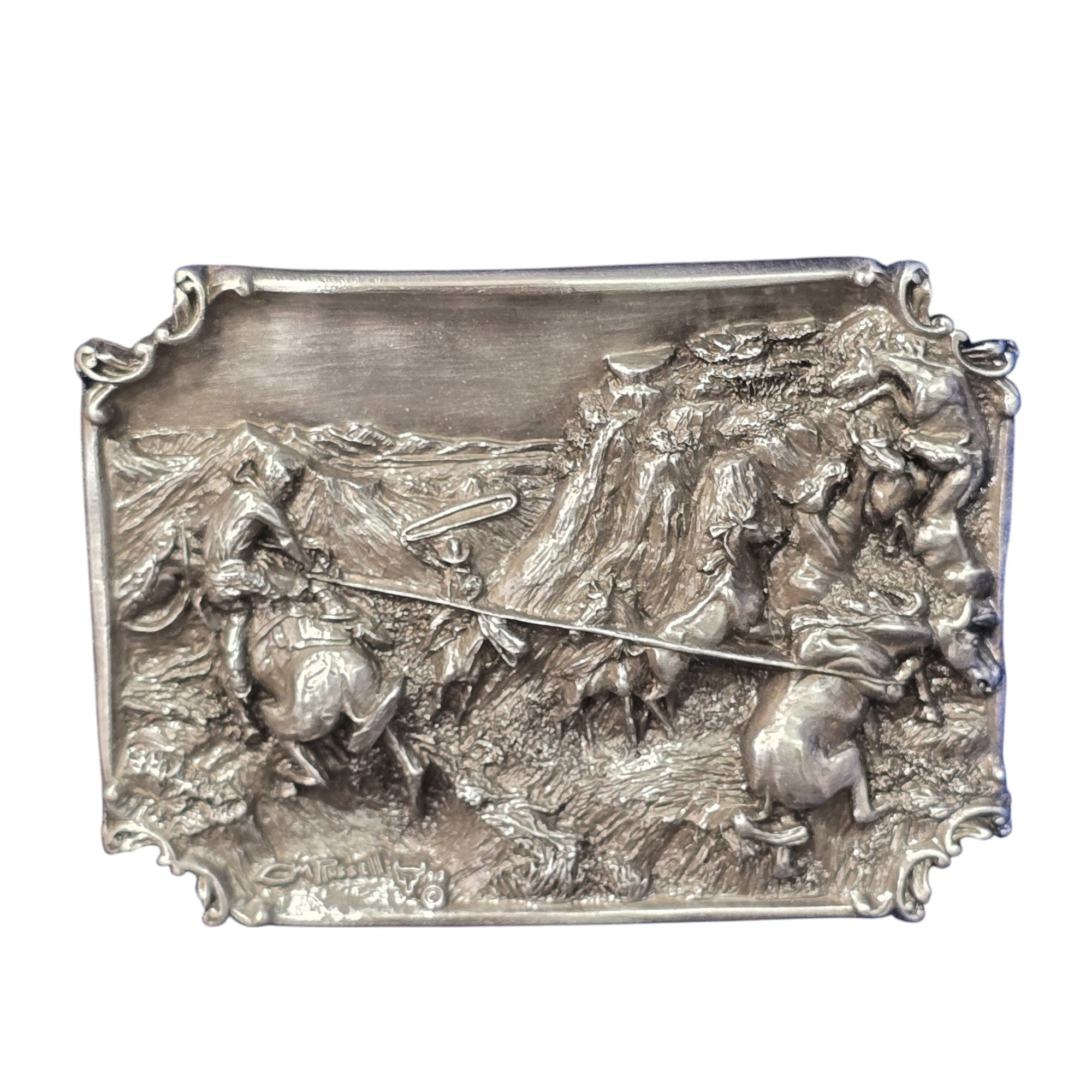 Charles M. Russell, Limited Edition Belt Buckles, Set of Four #190 of 5000