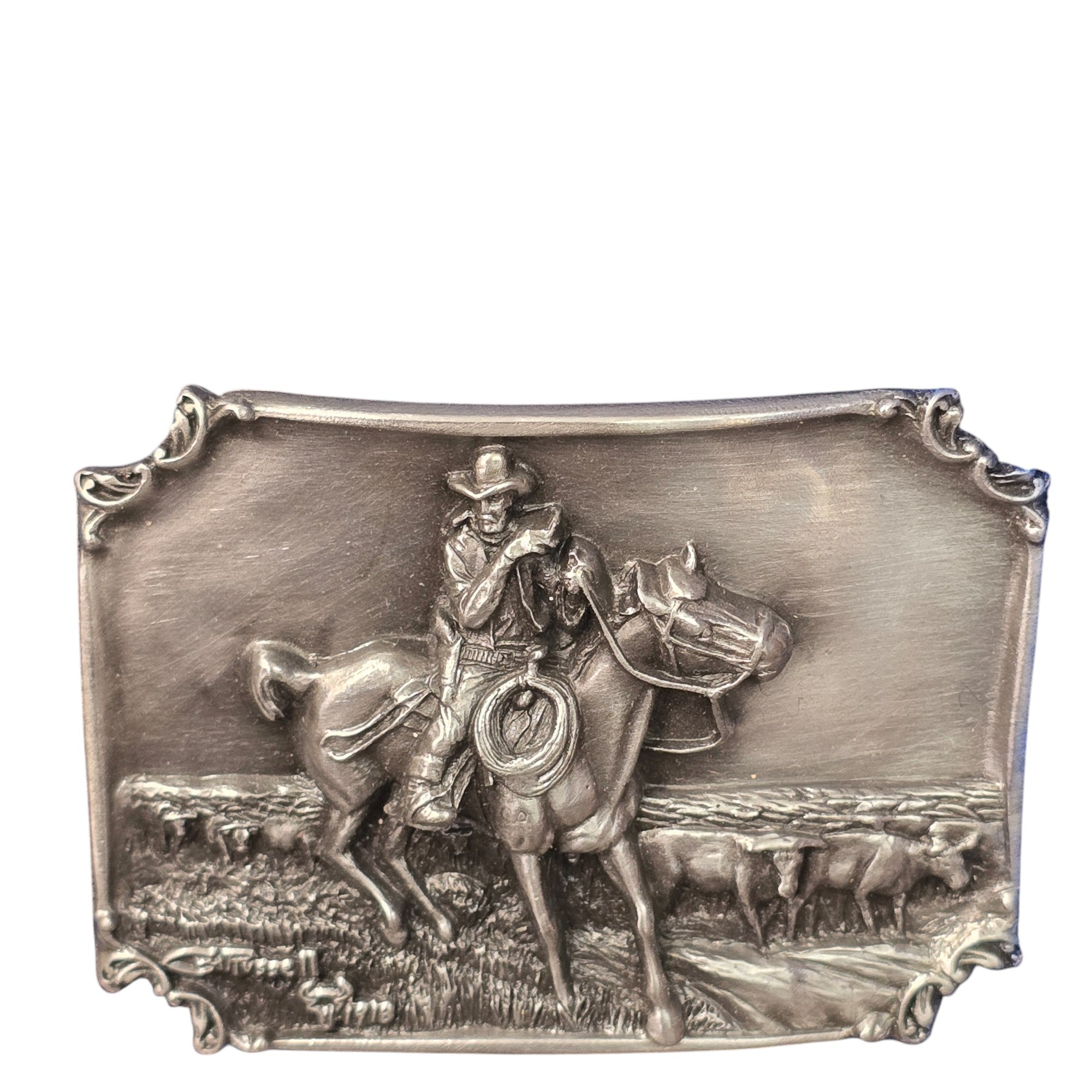 Charles M. Russell, Limited Edition Belt Buckles, Set of Four #190 of 5000