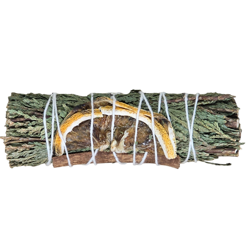 Cinnamon, Orange, & Sage, 4-inch Smudge Stick