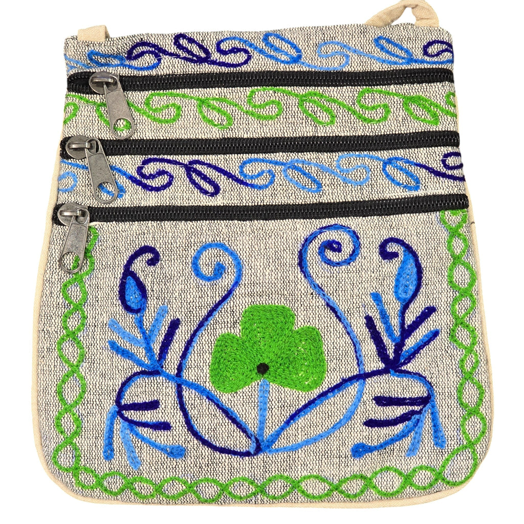 Handmade Boho Natural Embroidery Cross-Body Travel Bag