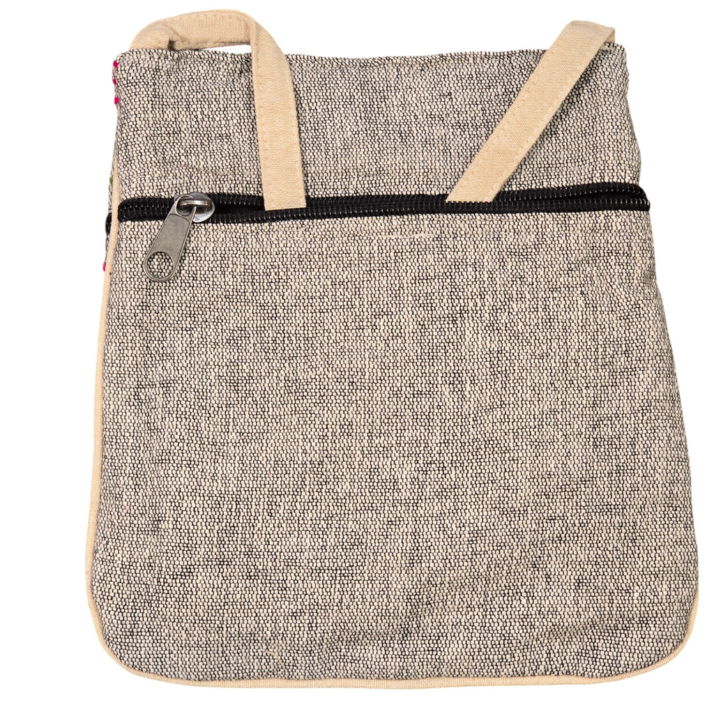 Handmade Boho Natural Embroidery Cross-Body Travel Bag