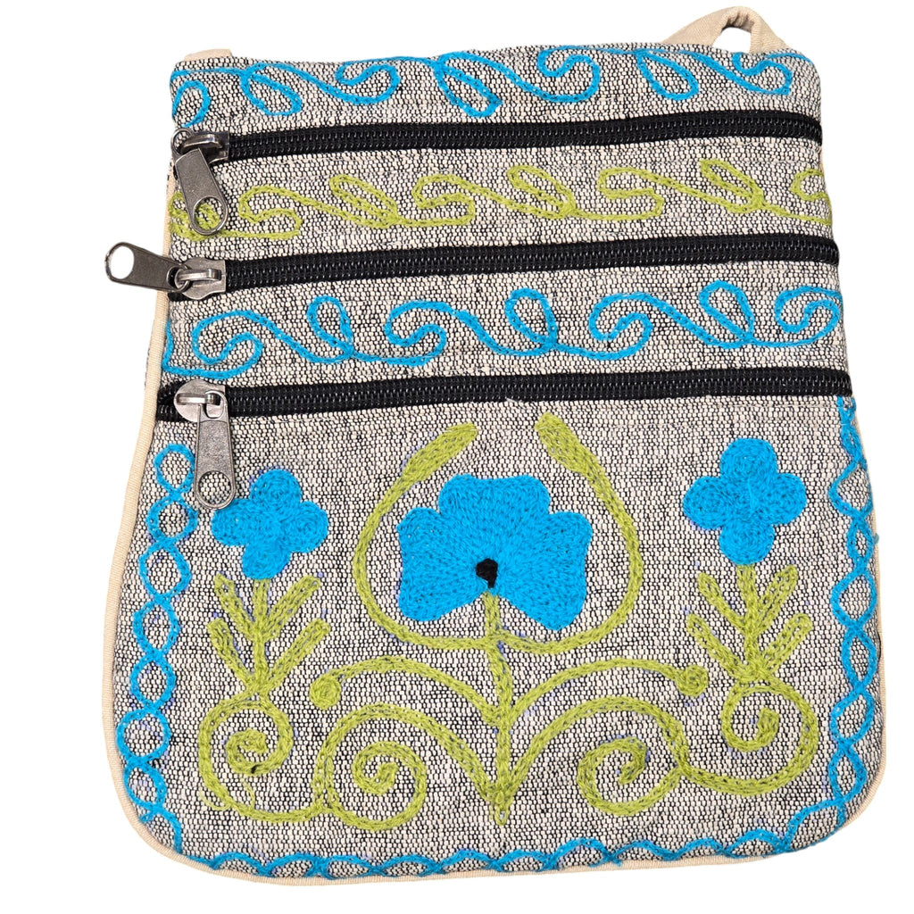 Handmade Boho Natural Embroidery Cross-Body Travel Bag