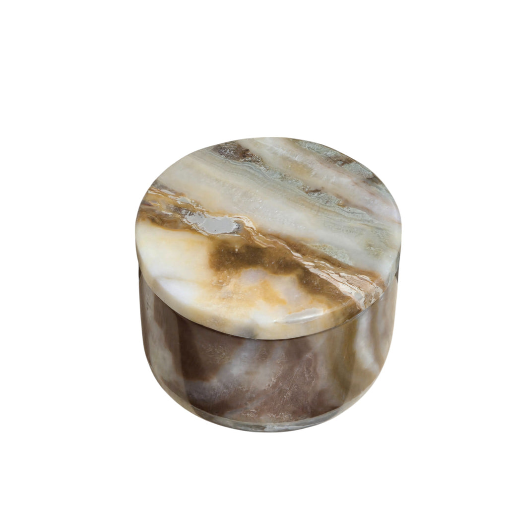 Small Polished Aragonite Bowl with Lid