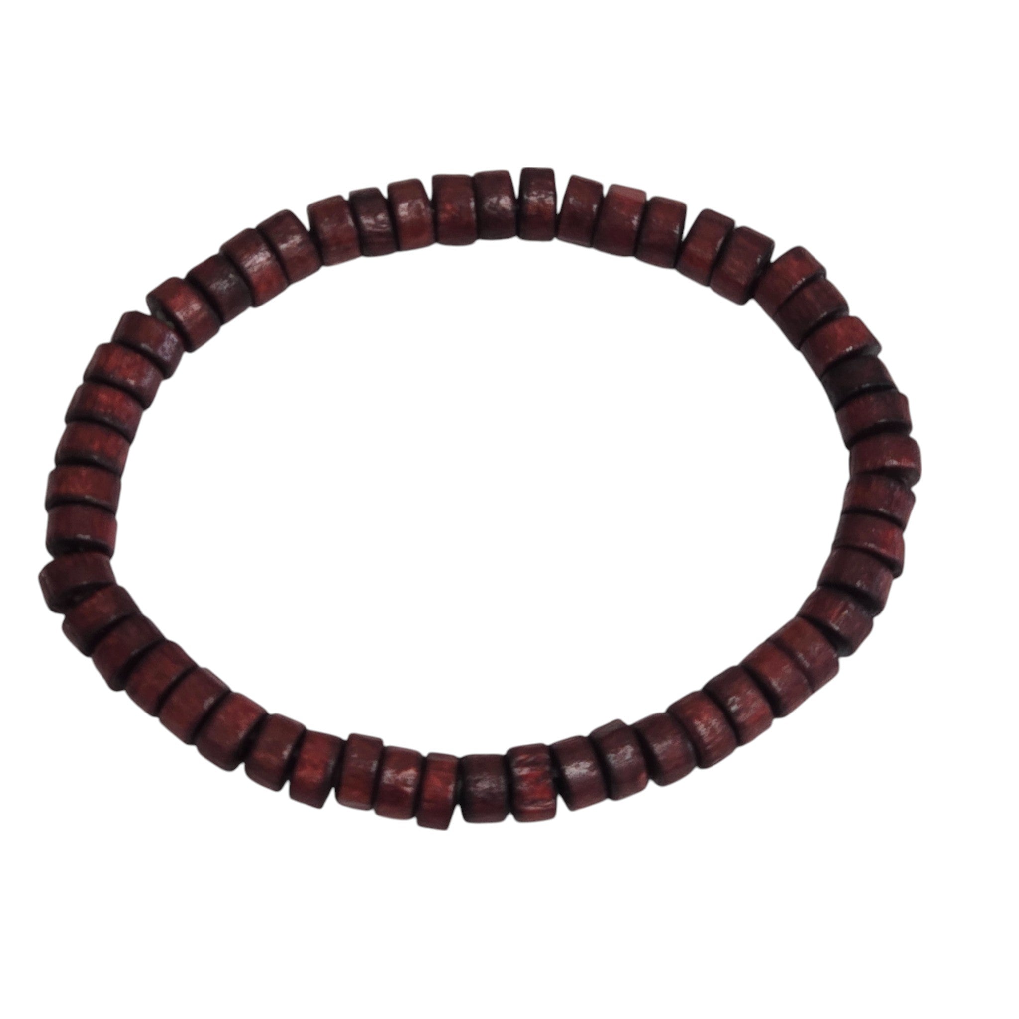 Hand-Carved Rosewood Bead Bracelet