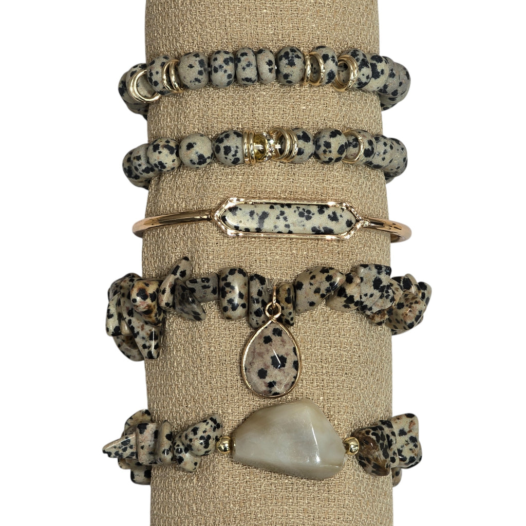 Boho 5 Piece Natural Stone Bracelet Collection