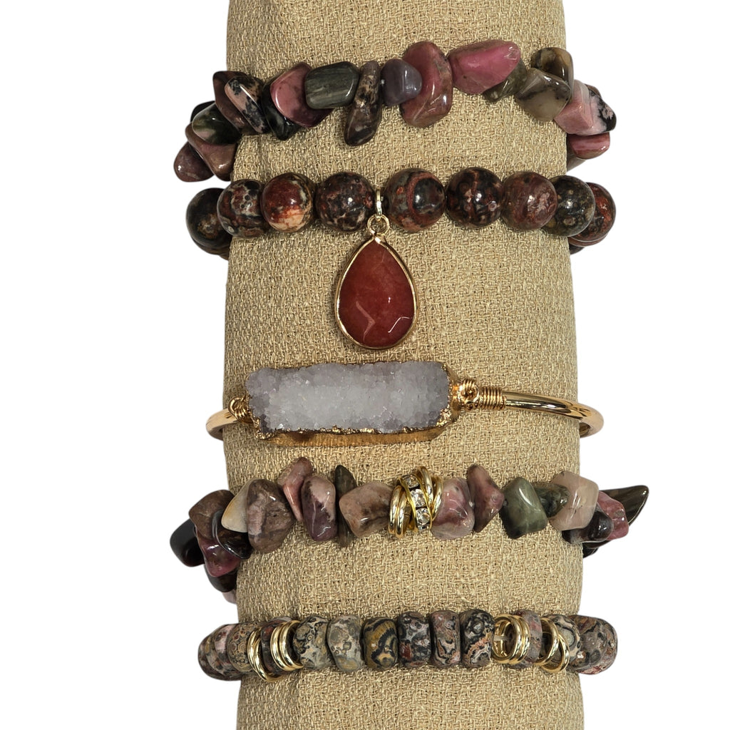 Boho 5 Piece Natural Stone Bracelet Collection
