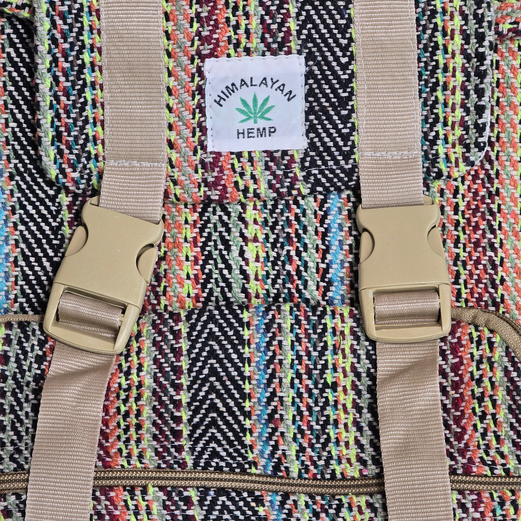 Boho Hemp Woven Multi-Compartment Backpack
