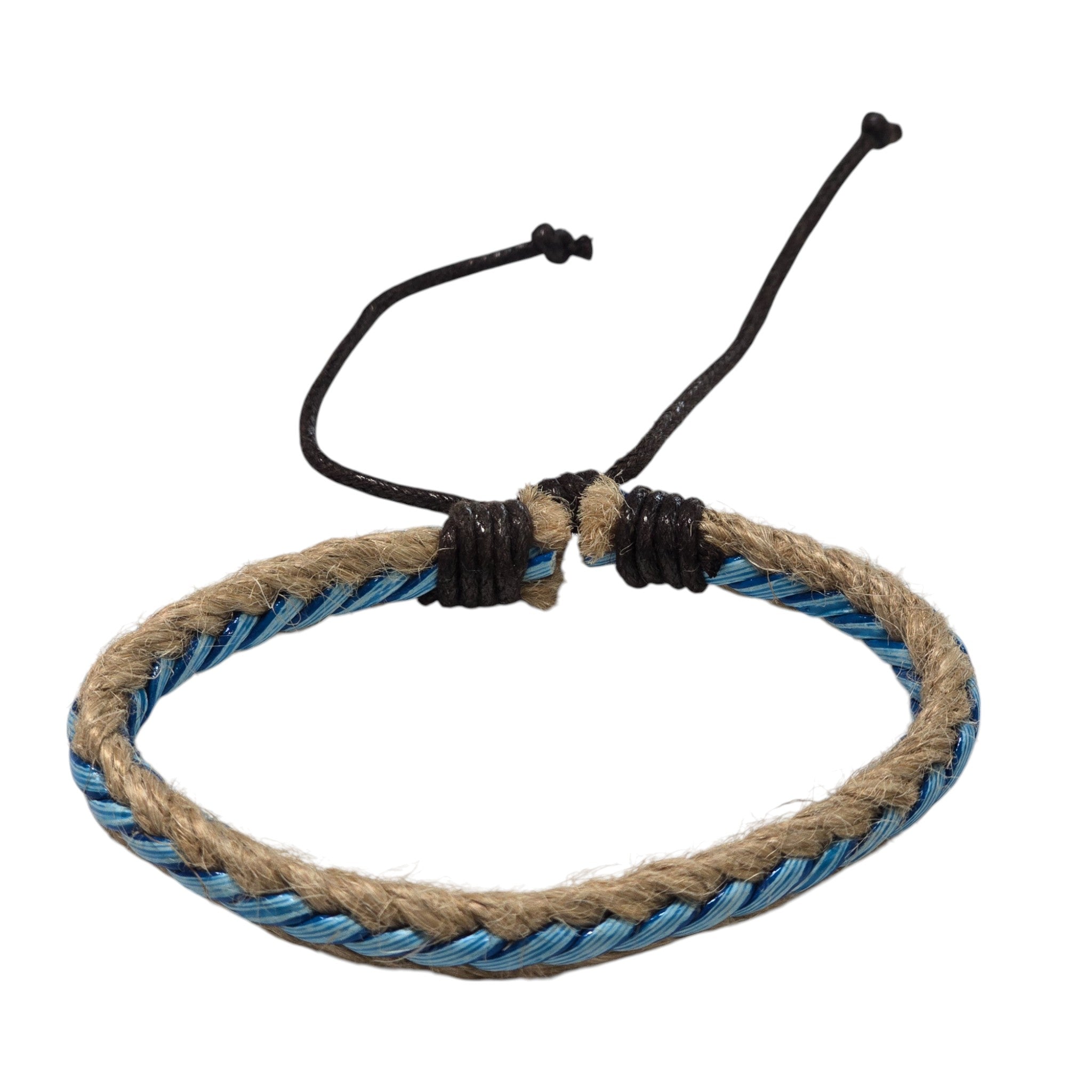 Boho Hand-Woven Genuine Leather and Twine Adjustable Bracelet