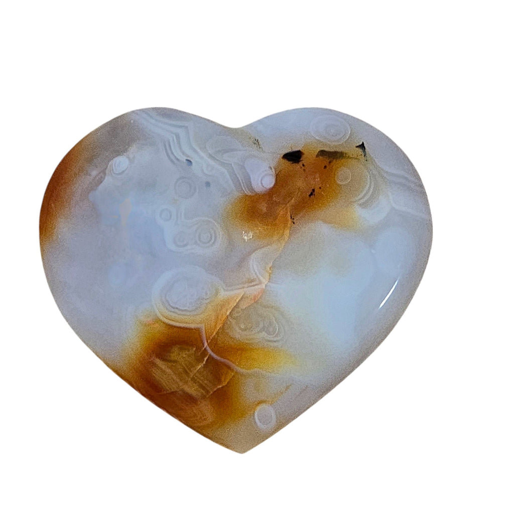 Montana Moss Agate Polished & Hand Carved Heart Shape