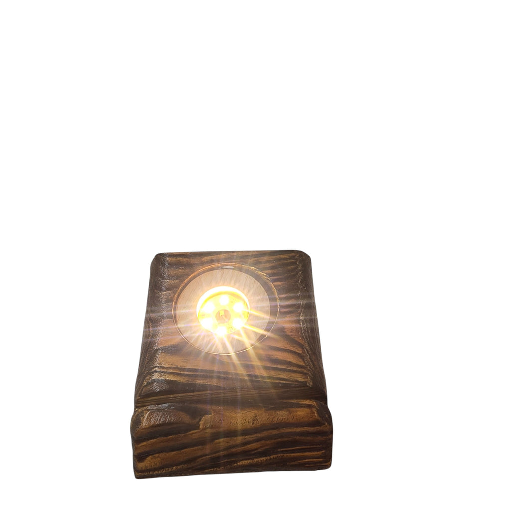 Artisan Handcrafted Solid Wood LED Agate Slice Easel