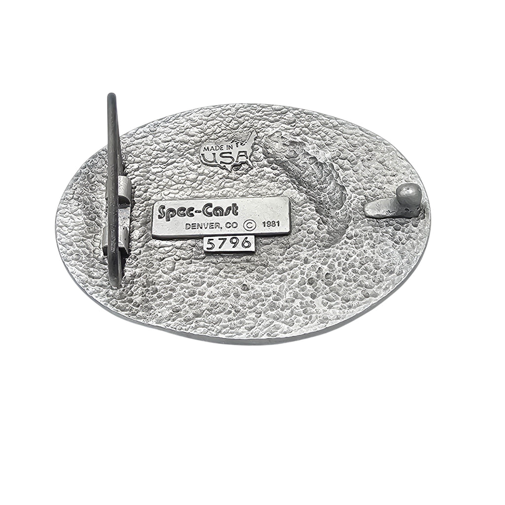 Pewter Belt Buckle Featuring a Fly Fisherman & Trout #5796
