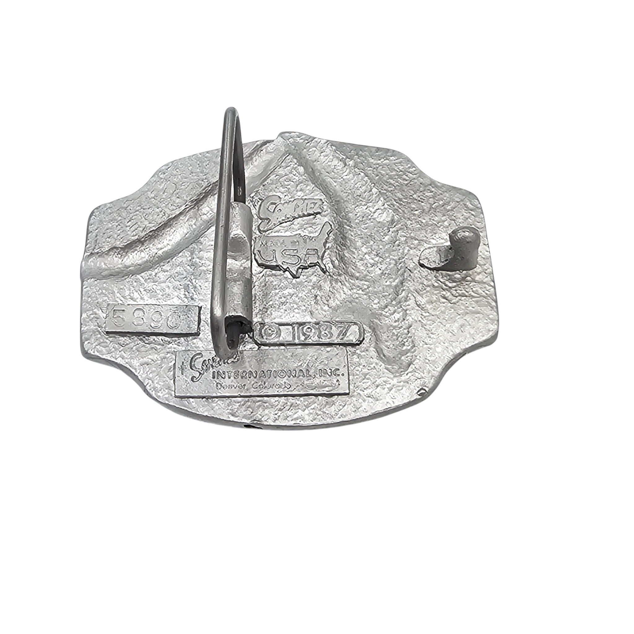 Pewter Belt Buckle Featuring a Montana Banner & Flying Eagle #5890