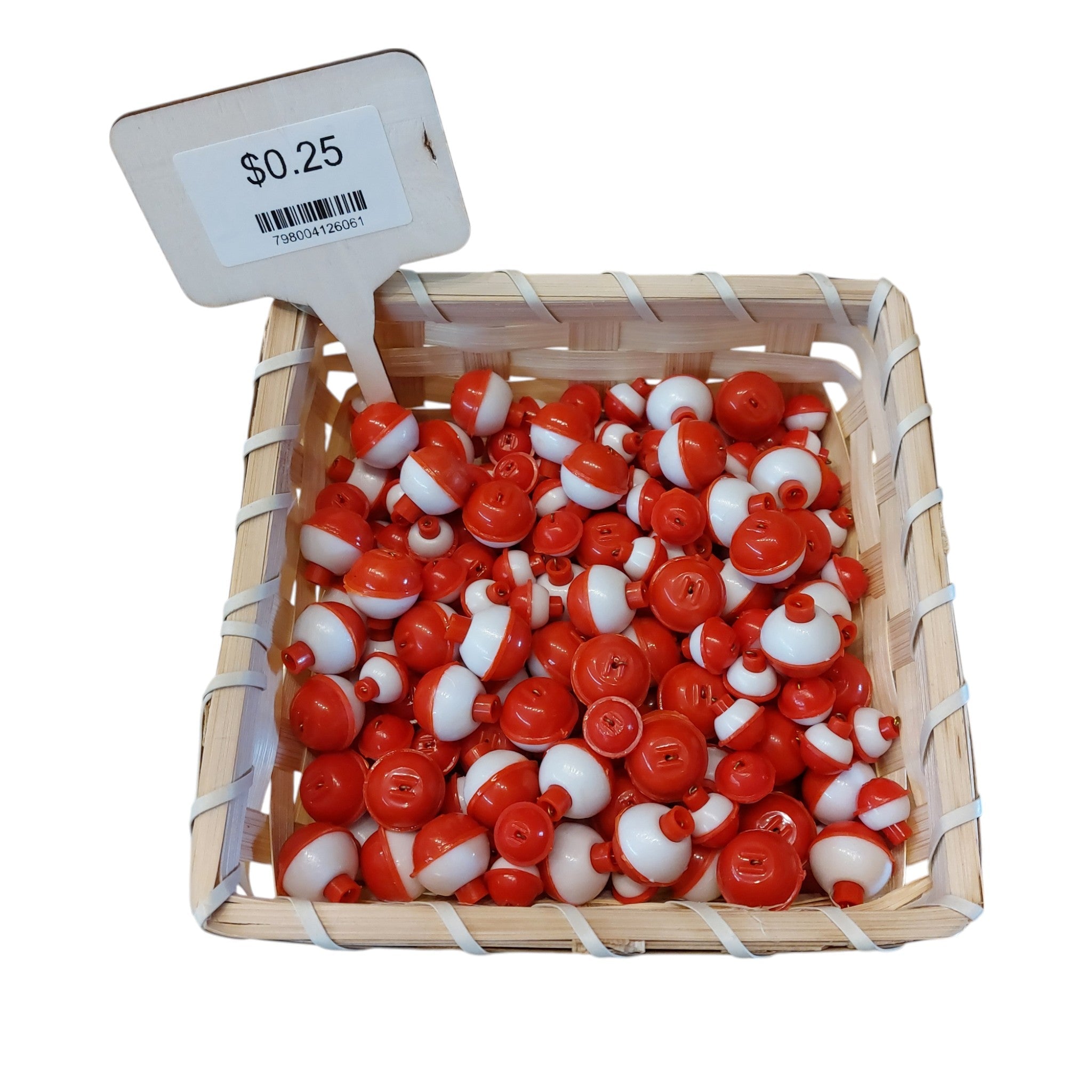 Assorted Small Red/White Bobbers for Fishing