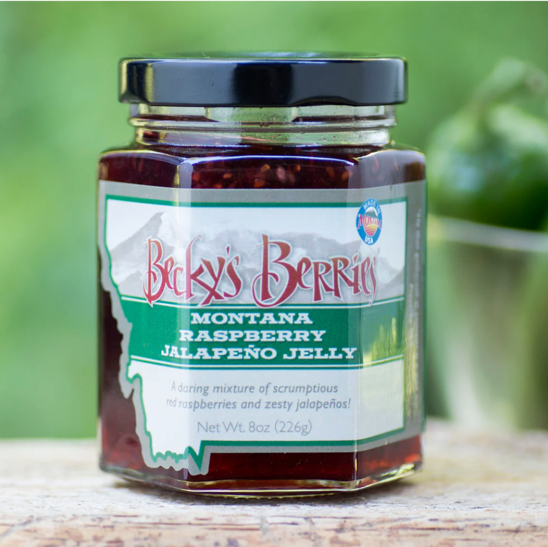 Montana Raspberry Jalapeno Pepper Jelly: 3 oz