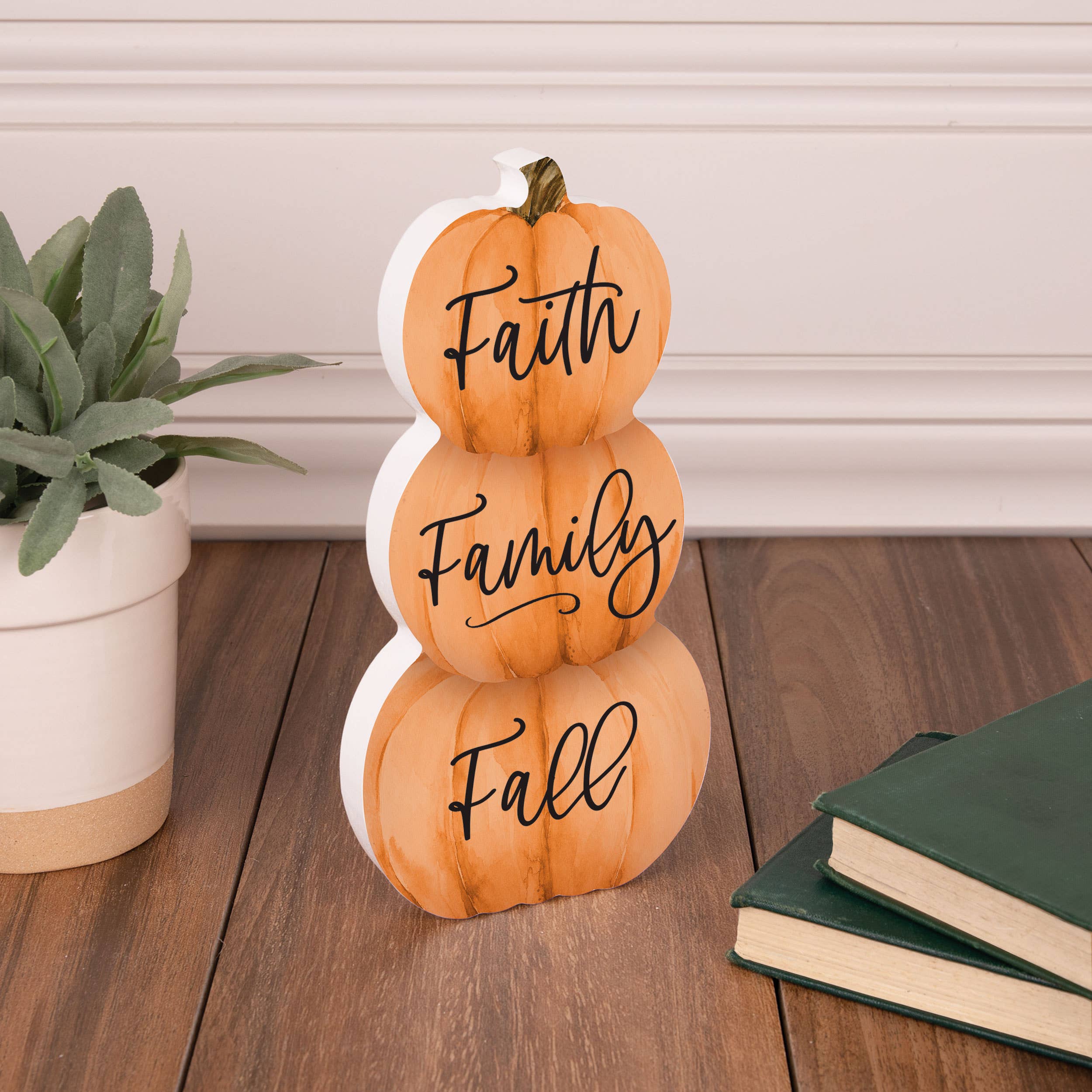 Faith Family Fall Shape Wood Décor