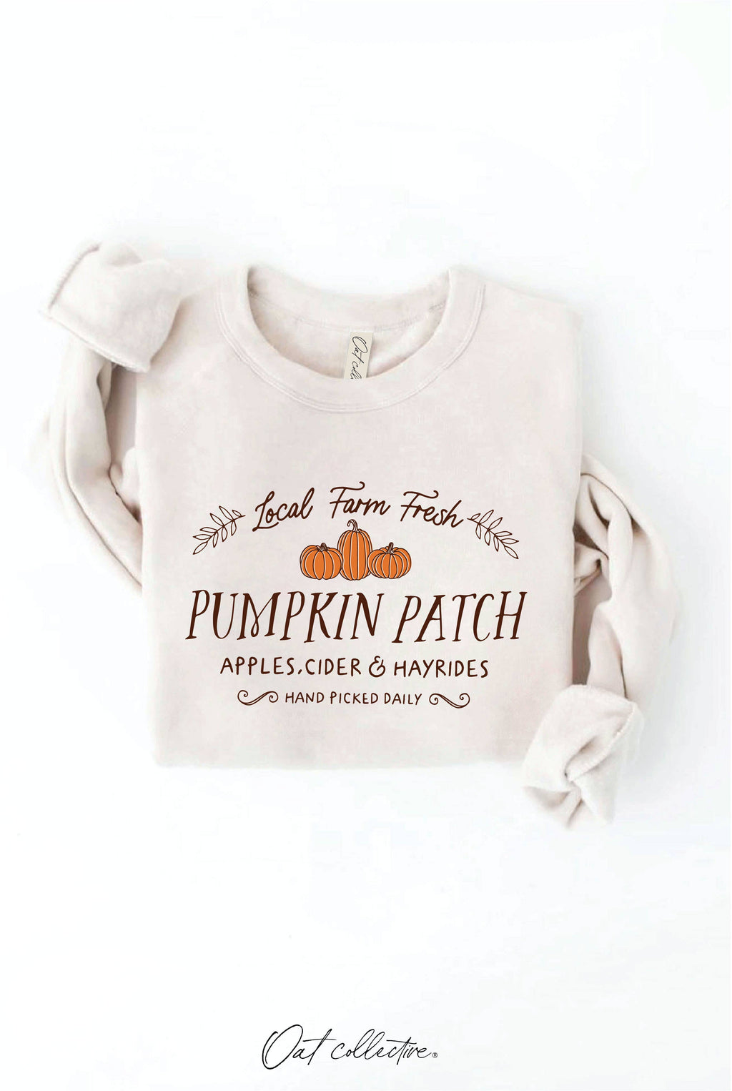X-Large Farm Fresh Pumpkin Patch - Tan Crewneck