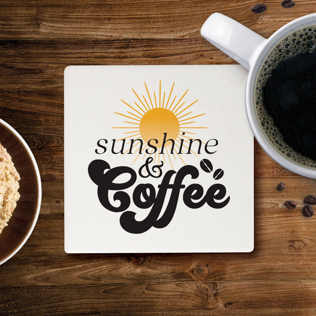 Sunshine & Coffee Ceramic Coaster