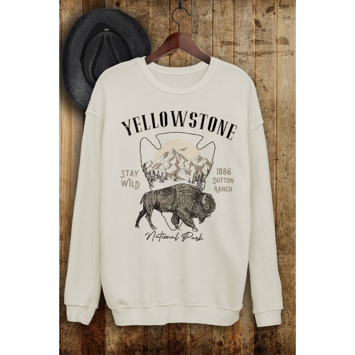 Small Yellowstone National Park Crewneck - White