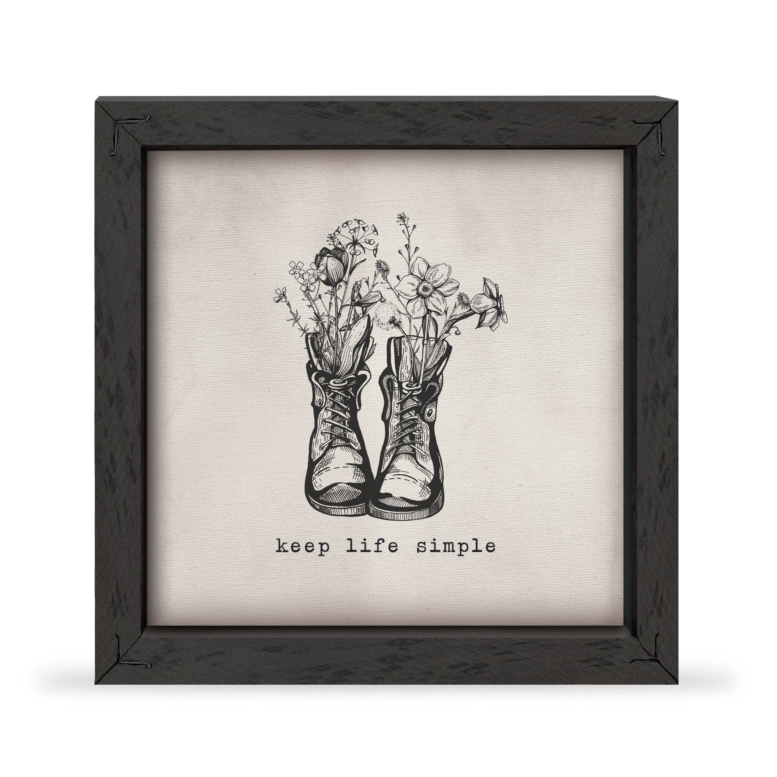 Keep Life Simple Framed Linen