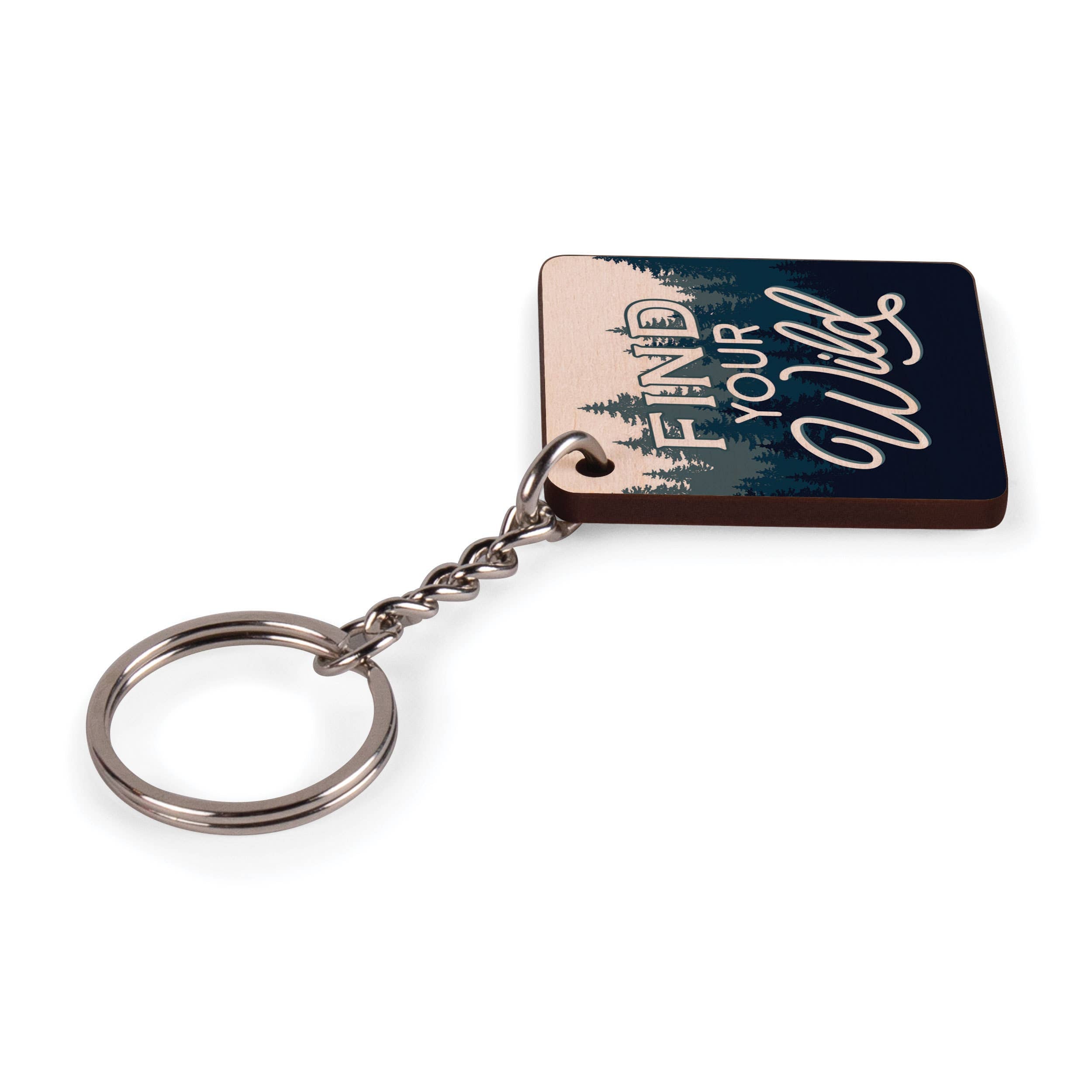 Find Your Wild Maple Veneer Keychain