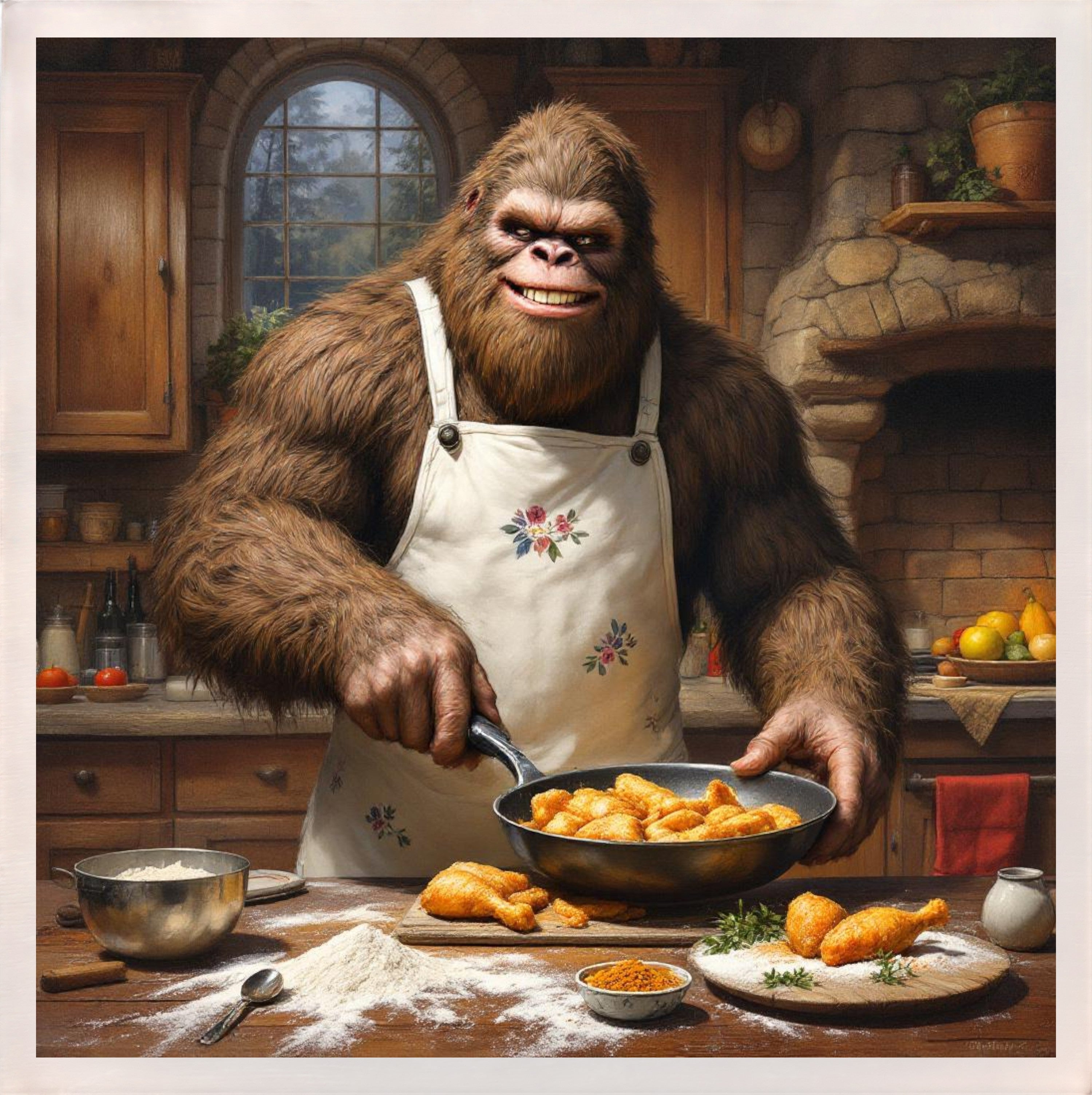 Baking with Bigfoot - Fried Chicken Magnet