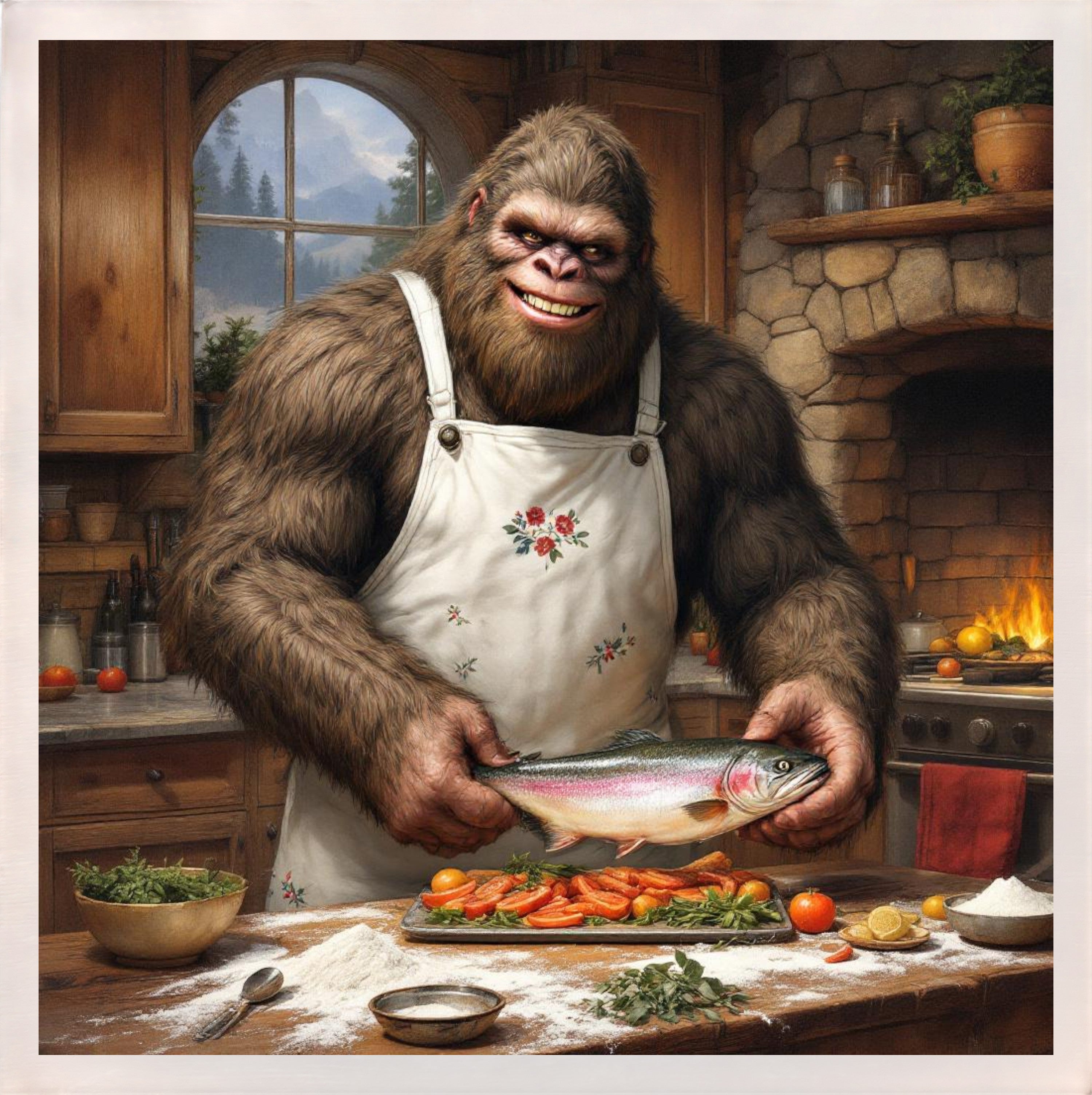 Baking with Bigfoot - Rainbow Trout Magnet