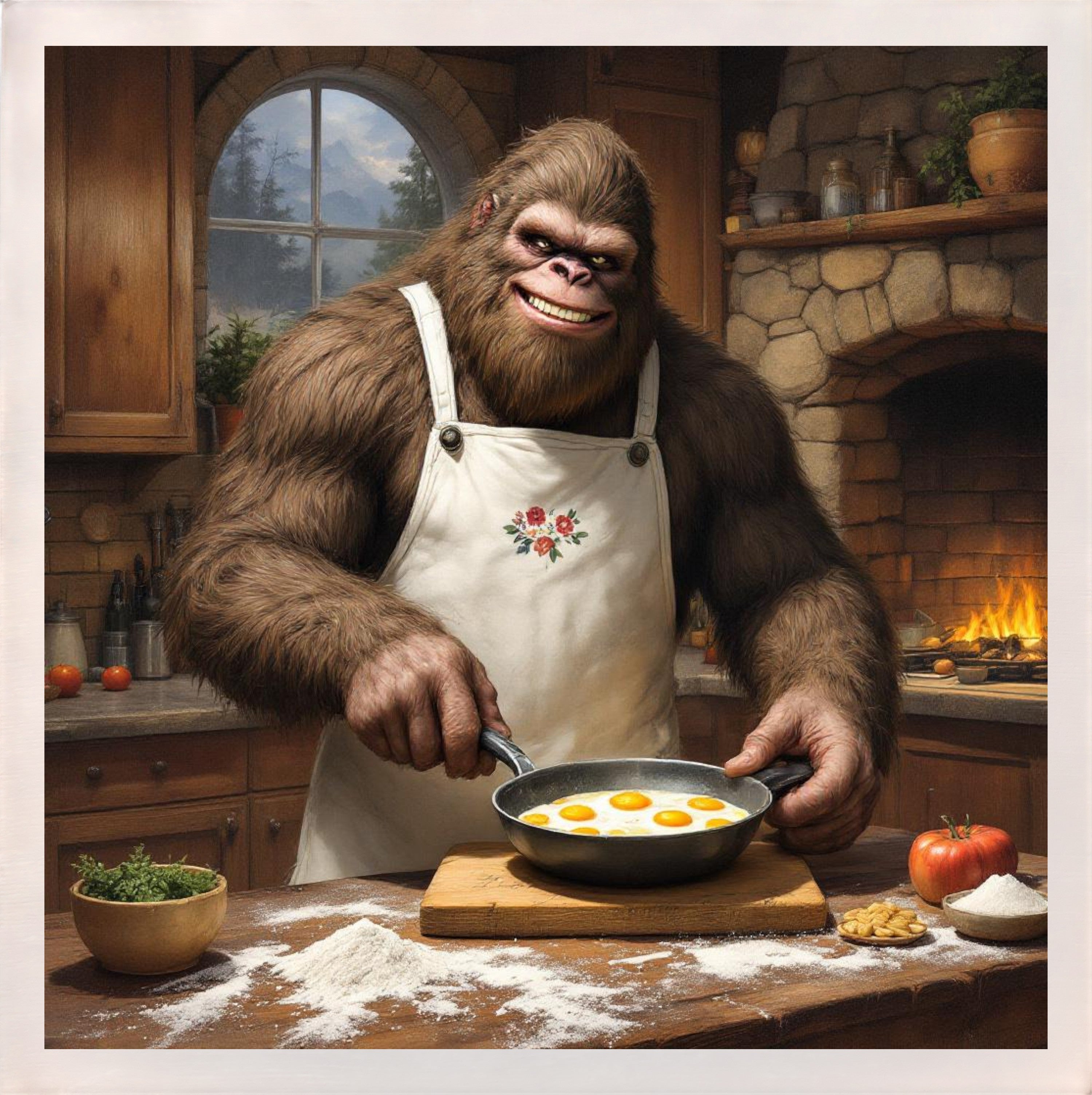 Baking with Bigfoot - Fried Eggs Magnet