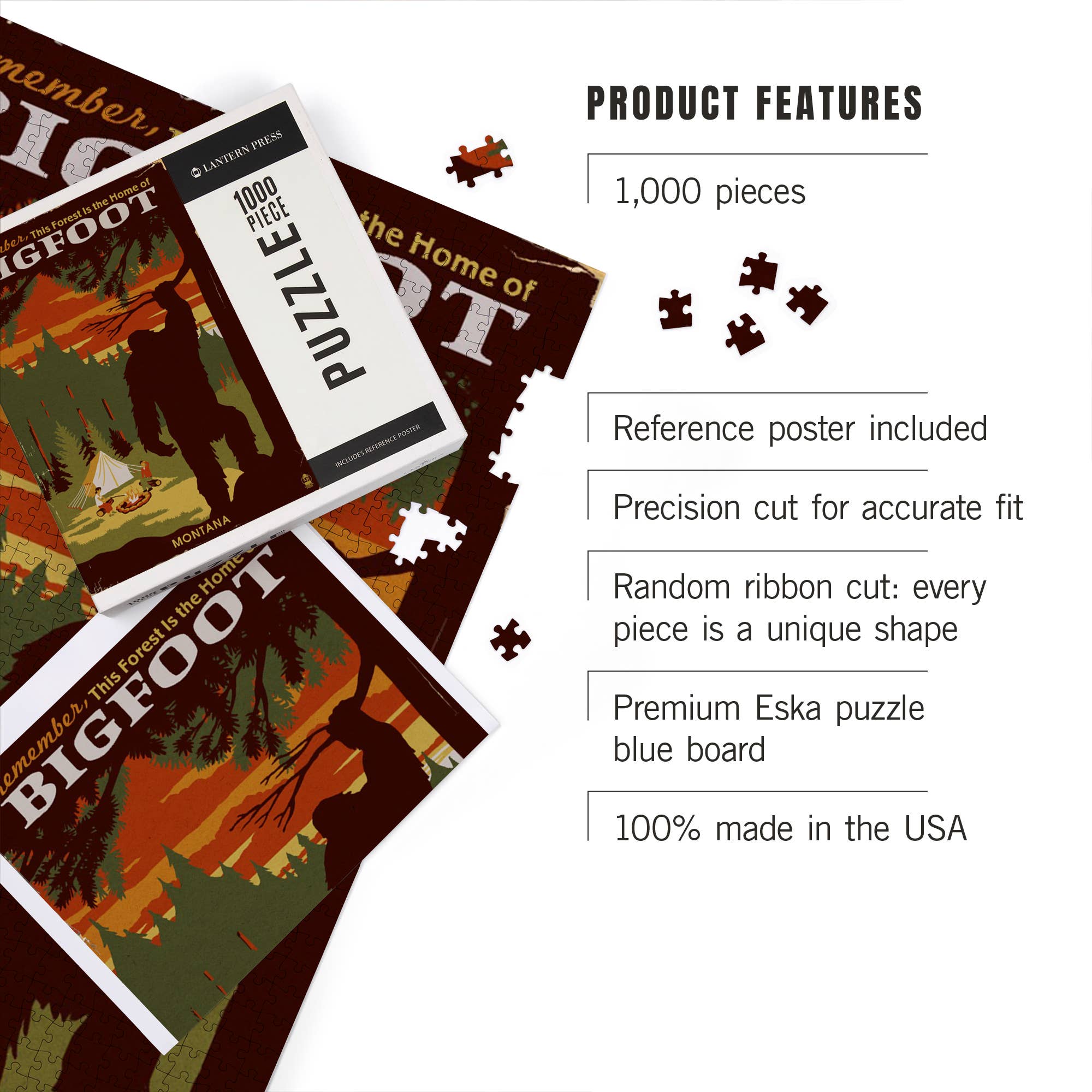 1000 Piece Puzzle Montana, Home of Bigfoot