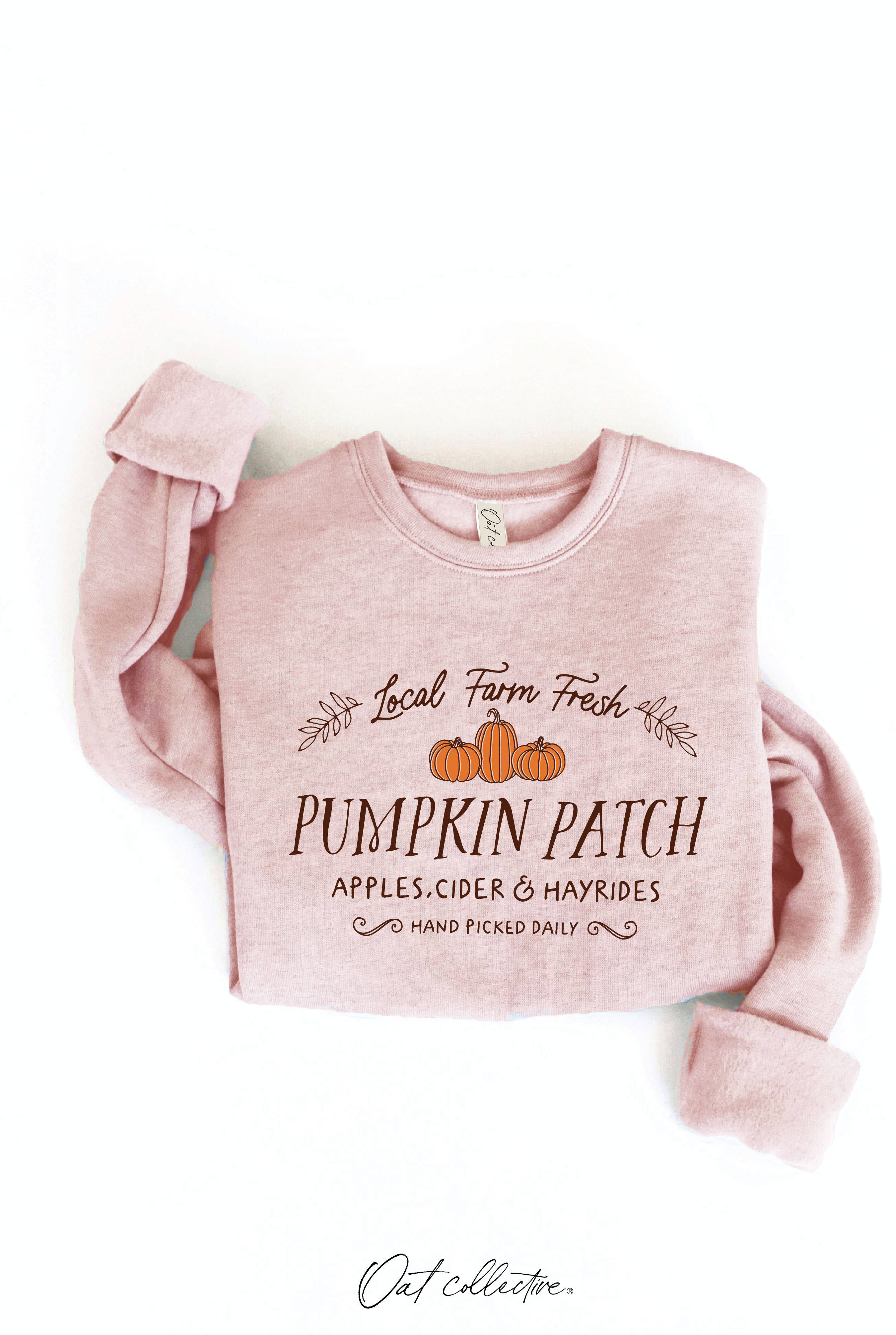 Small Farm Fresh Pumpkin Patch - Orange Crewneck