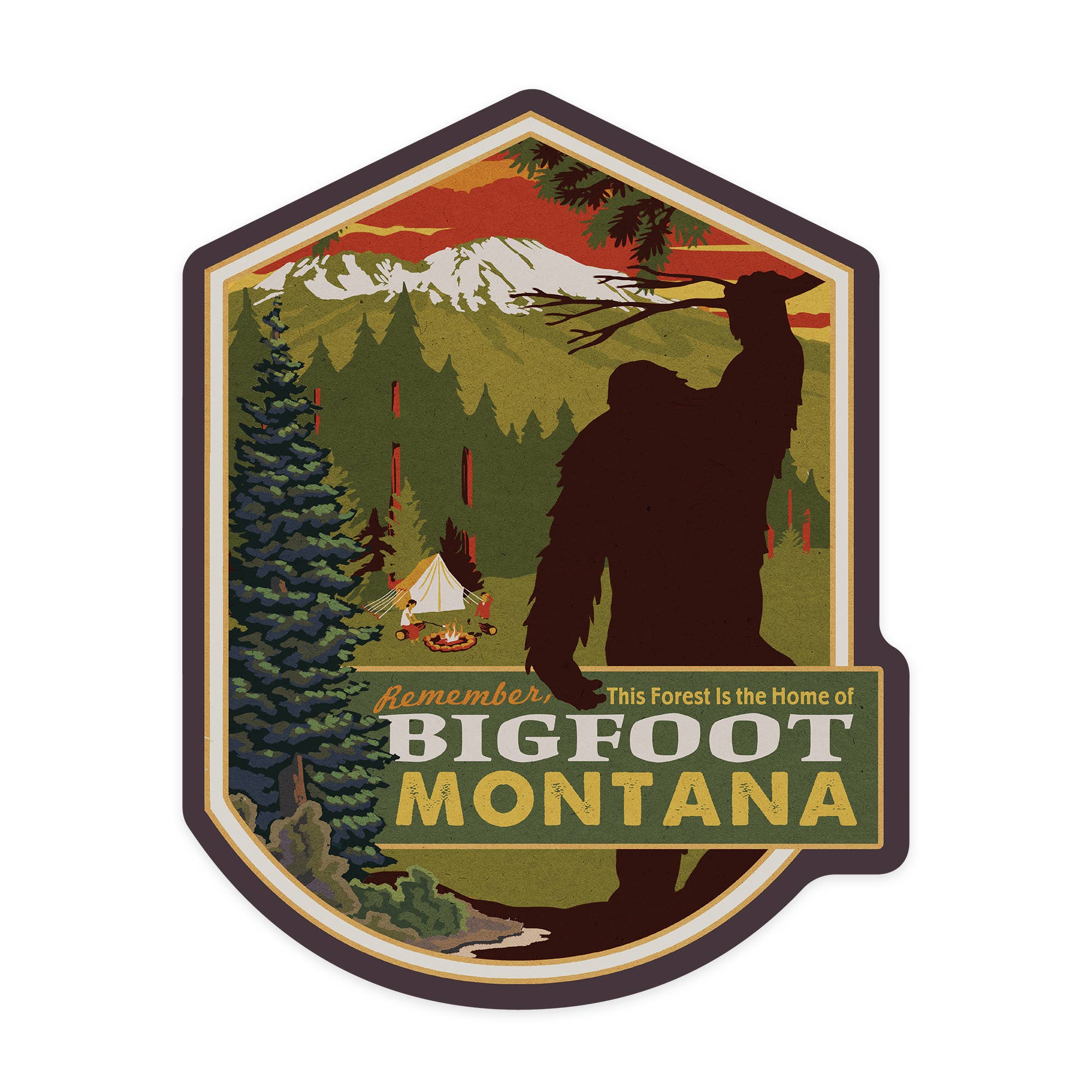 Vinyl Sticker Montana, Home of Bigfoot