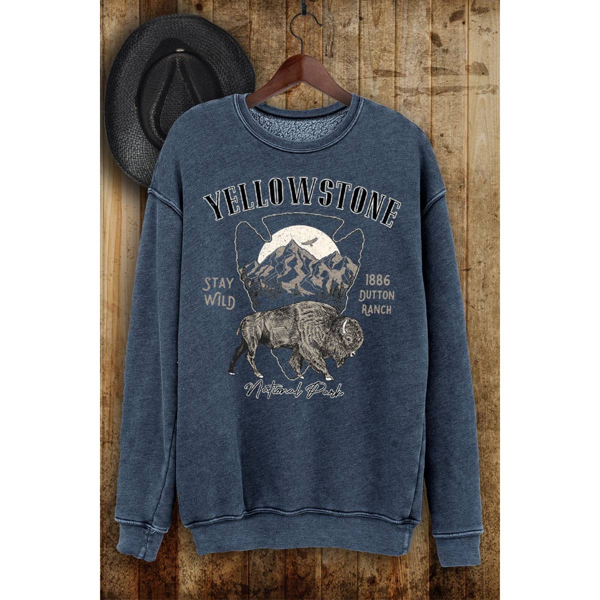 Medium Yellowstone National Park Crewneck - Navy