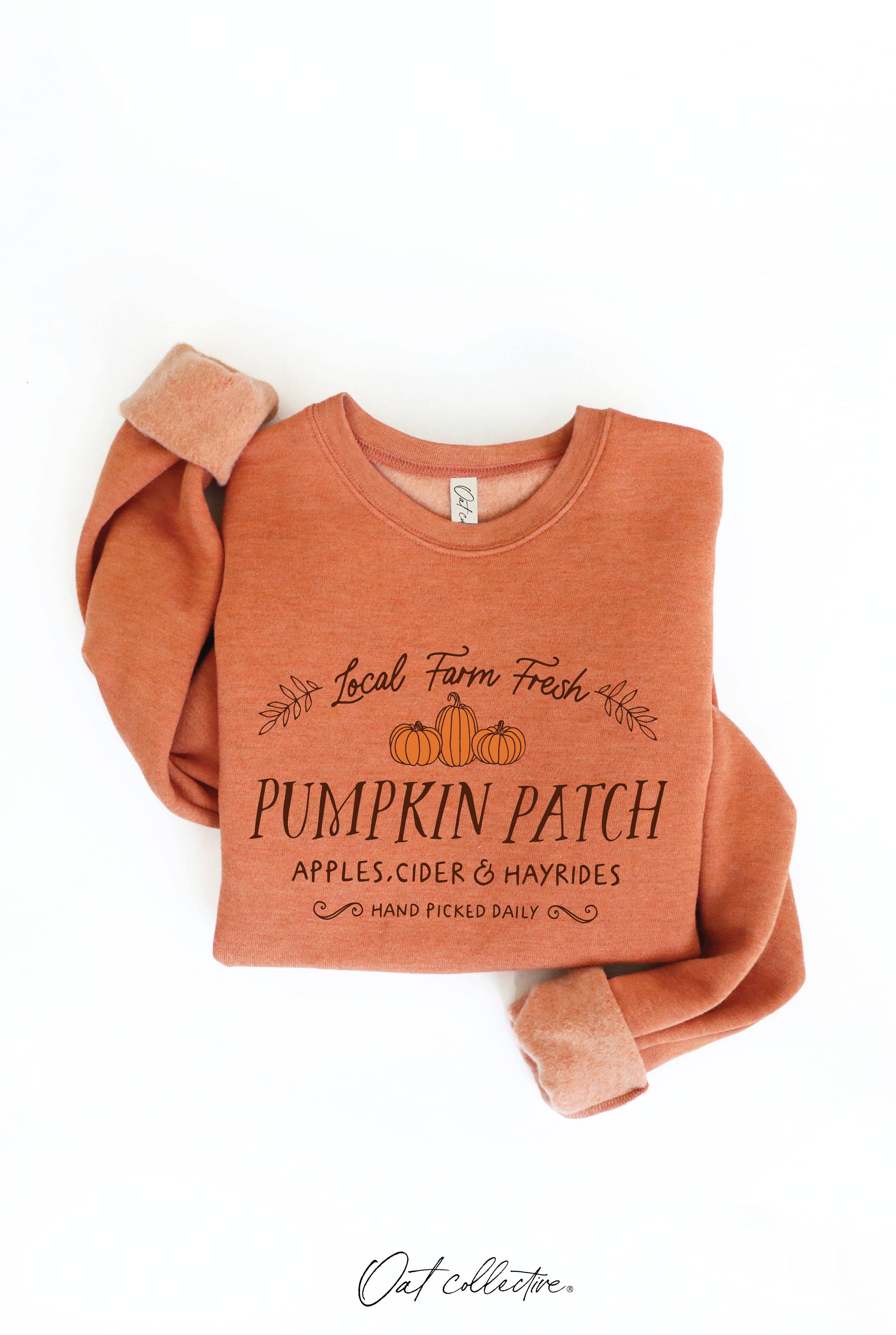 Small Farm Fresh Pumpkin Patch - Orange Crewneck