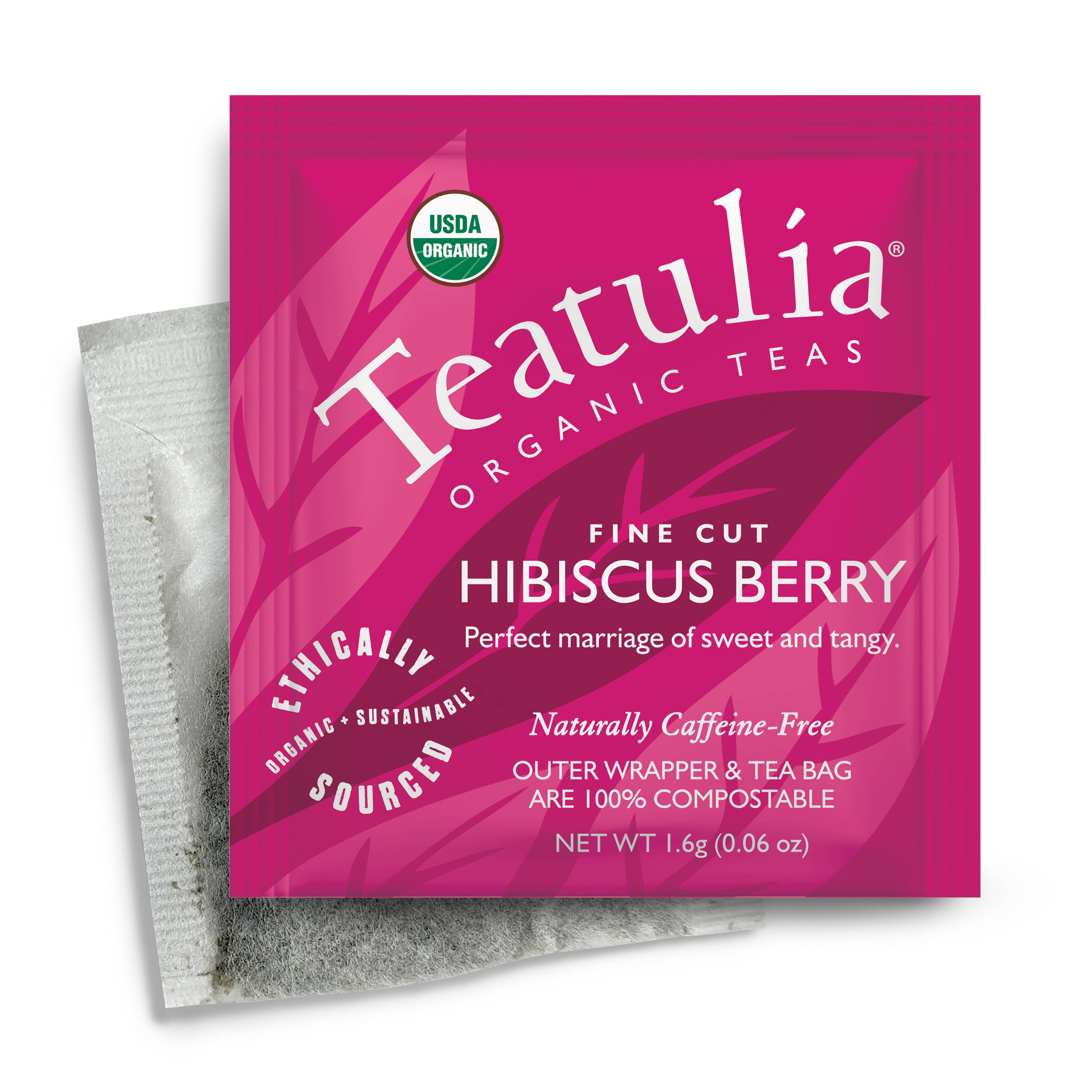 Hibiscus Berry Wrapped Organic Square Tea Bag
