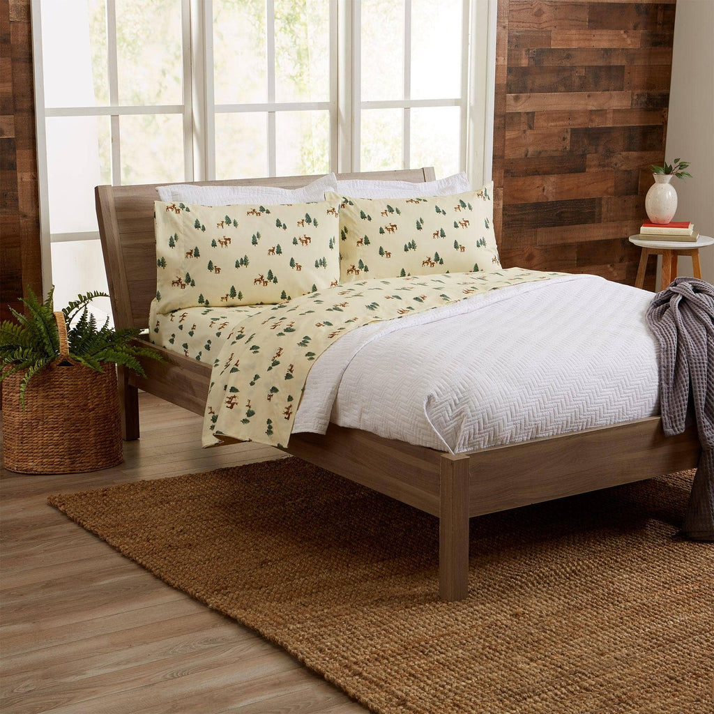 4-Piece Lodge Microfiber Sheet - Mountain Ridge Collection: King / Forest Trail