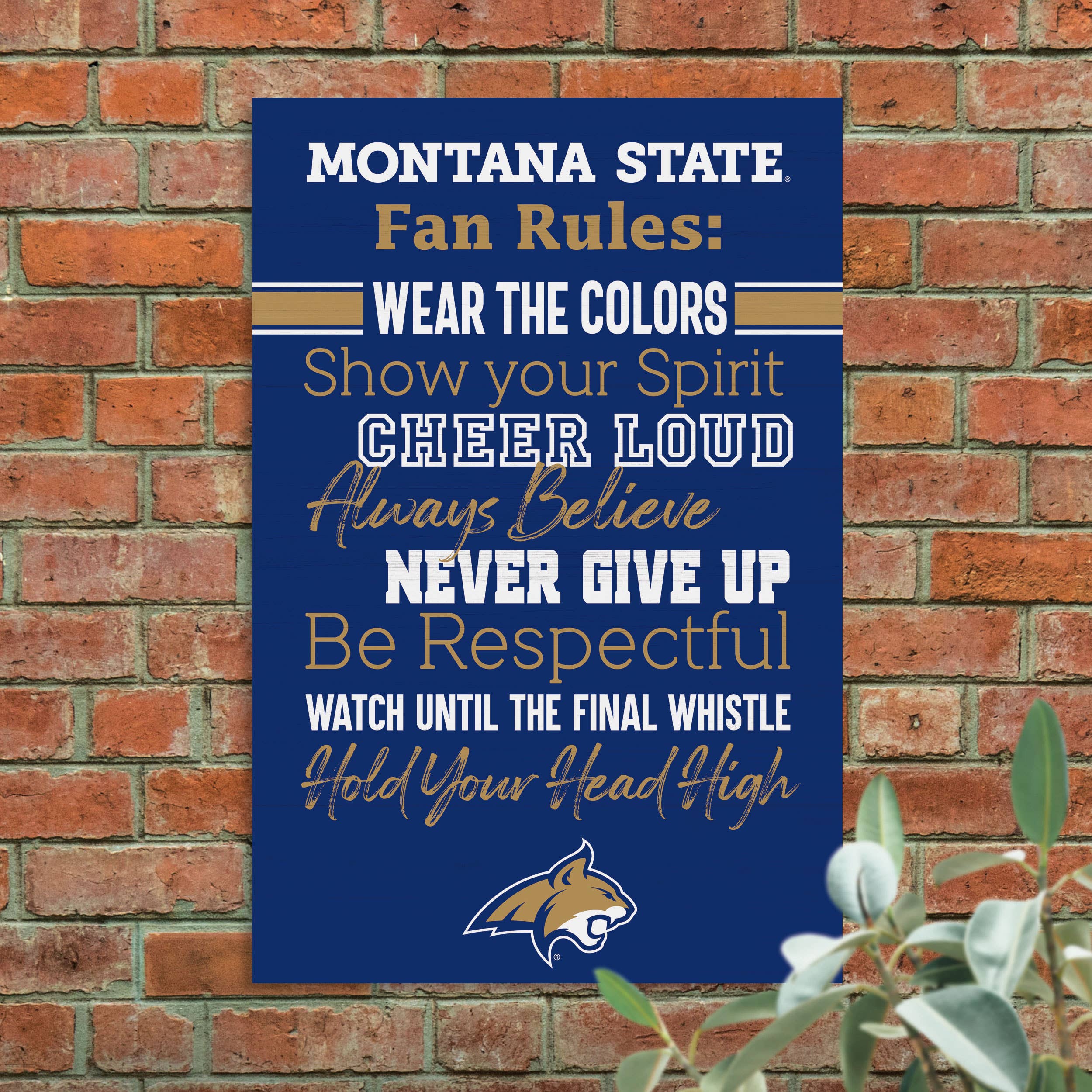 Montana State Bobcats Fan Rules Wall Sign