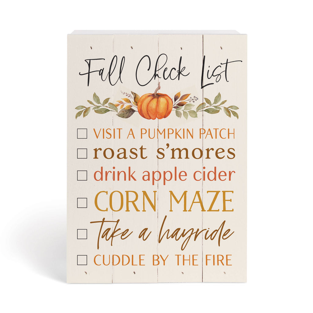 Fall Checklist Tabletop Pallet Décor