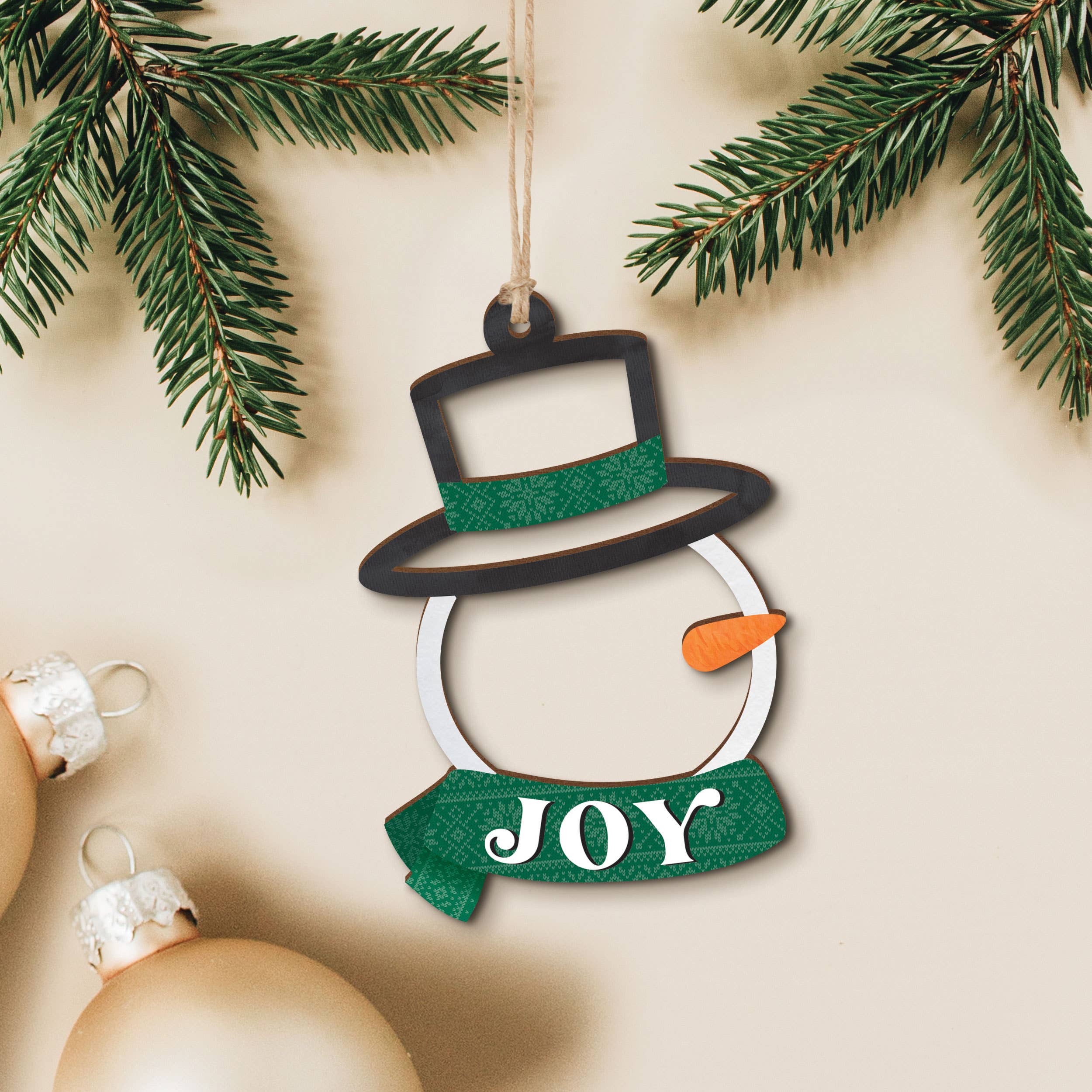 Joy Snowman Cut-Out Ornament