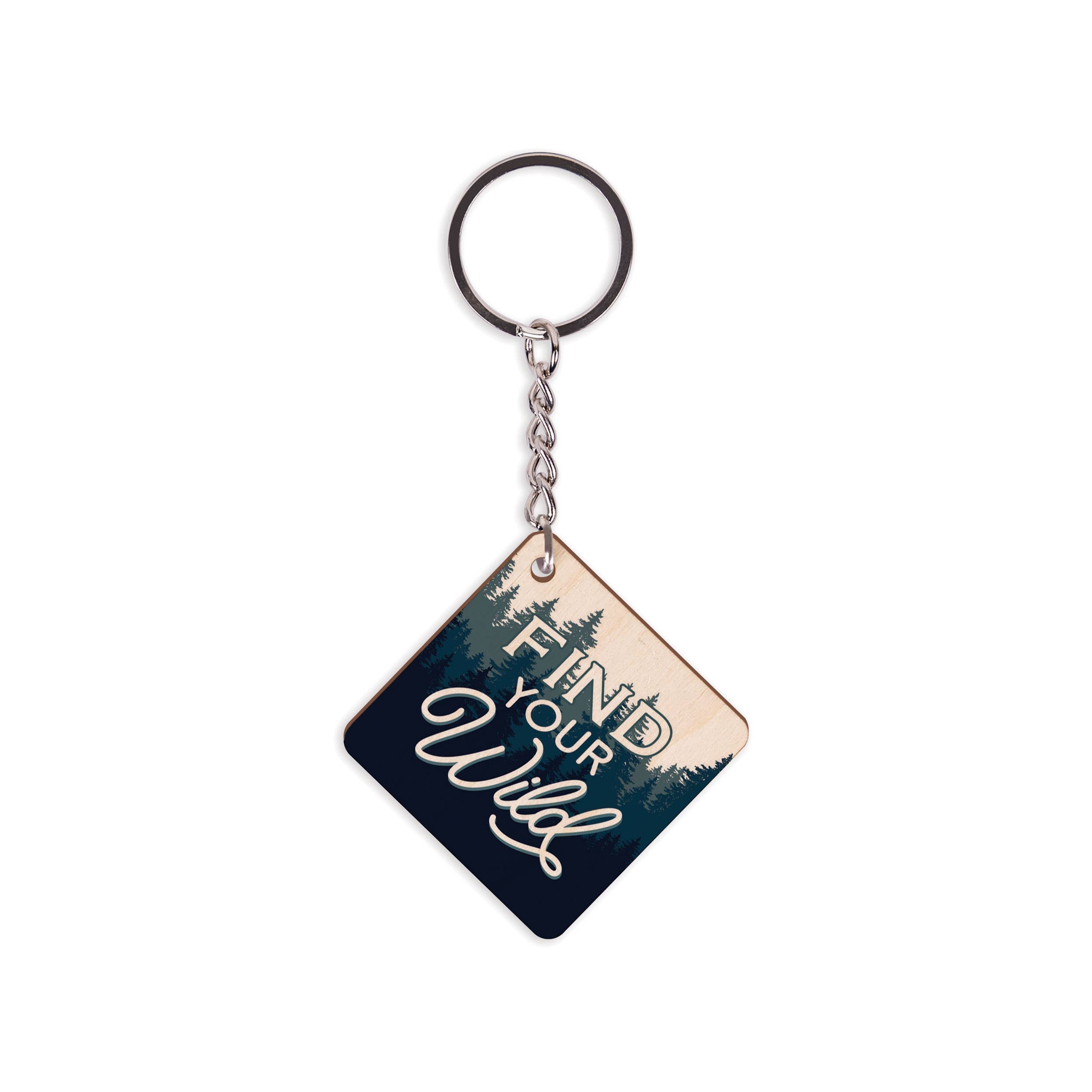 Find Your Wild Maple Veneer Keychain
