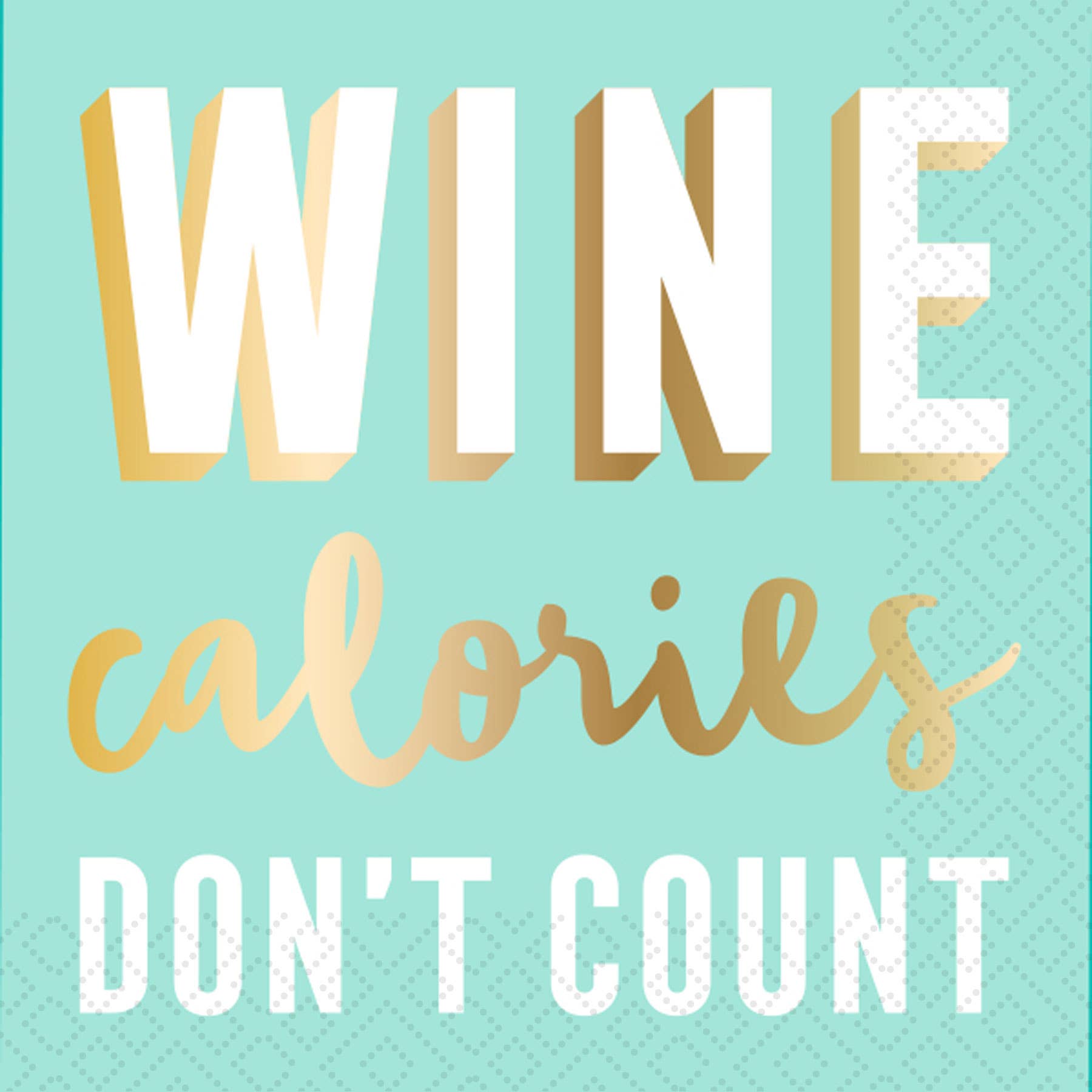 Wine Calories Foil Cocktail Napkin