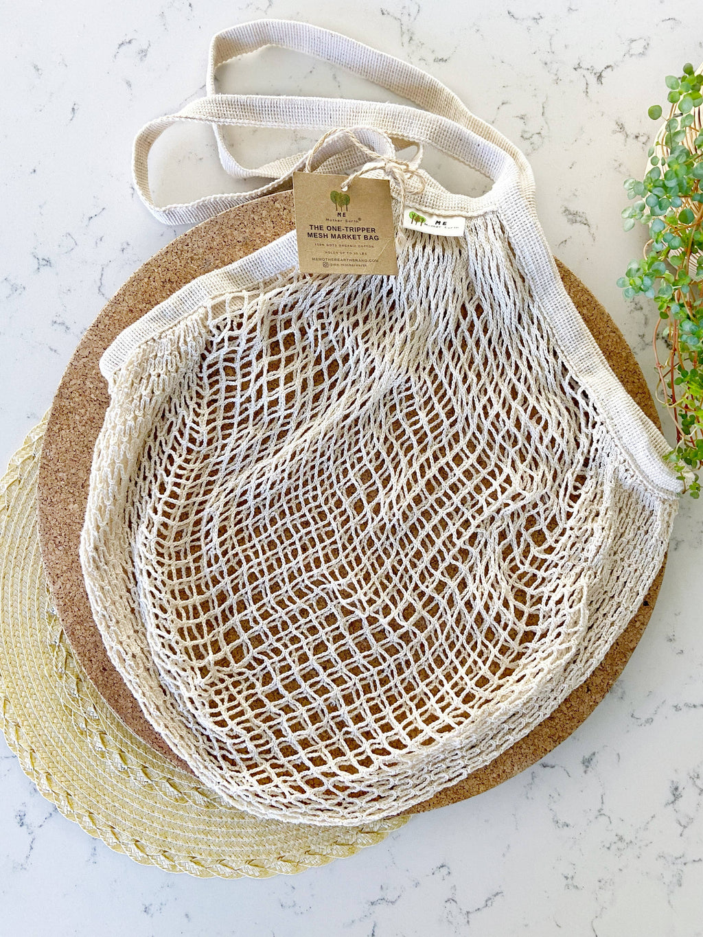 Large Zero Waste Mesh Market Bag - Sage Green
