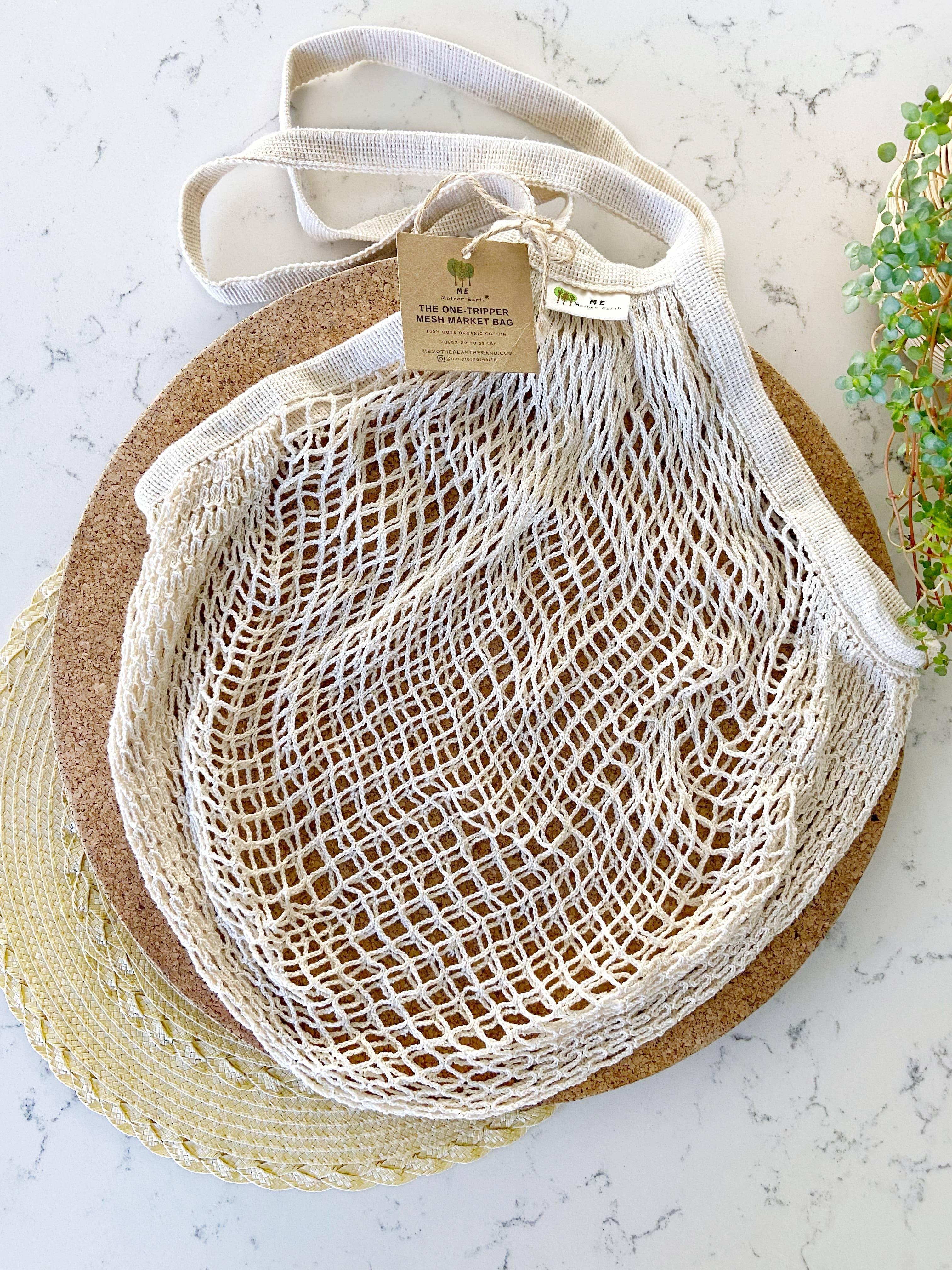 Zero Waste Mesh Market Bag - Tan