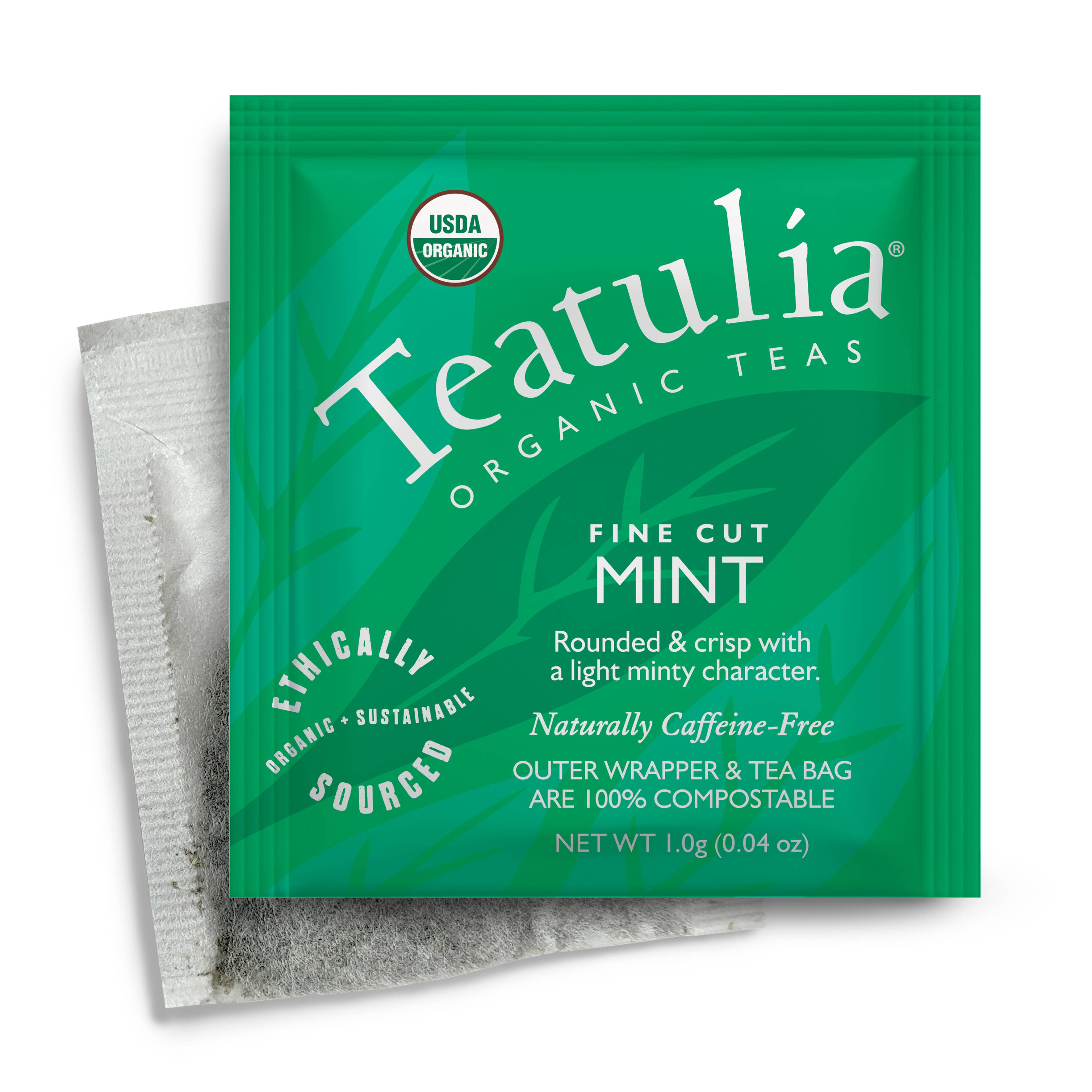Mint Wrapped Organic Square Tea Bag