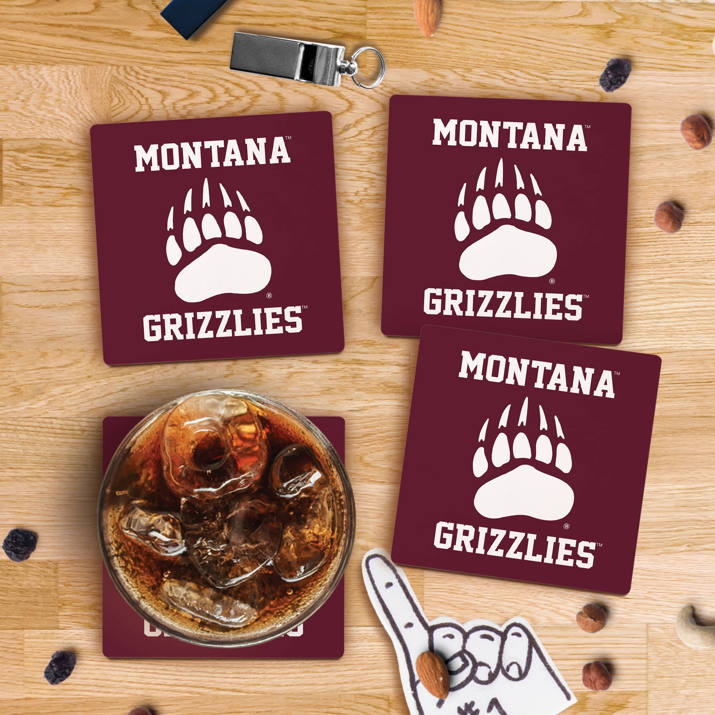 Montana Grizzlies Color Logo Ceramic Coaster