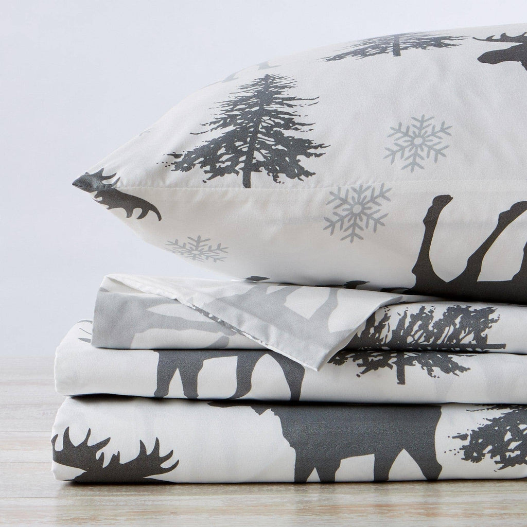 4-Piece Lodge Microfiber Sheet - Mountain Ridge Collection: King / Forest Trail