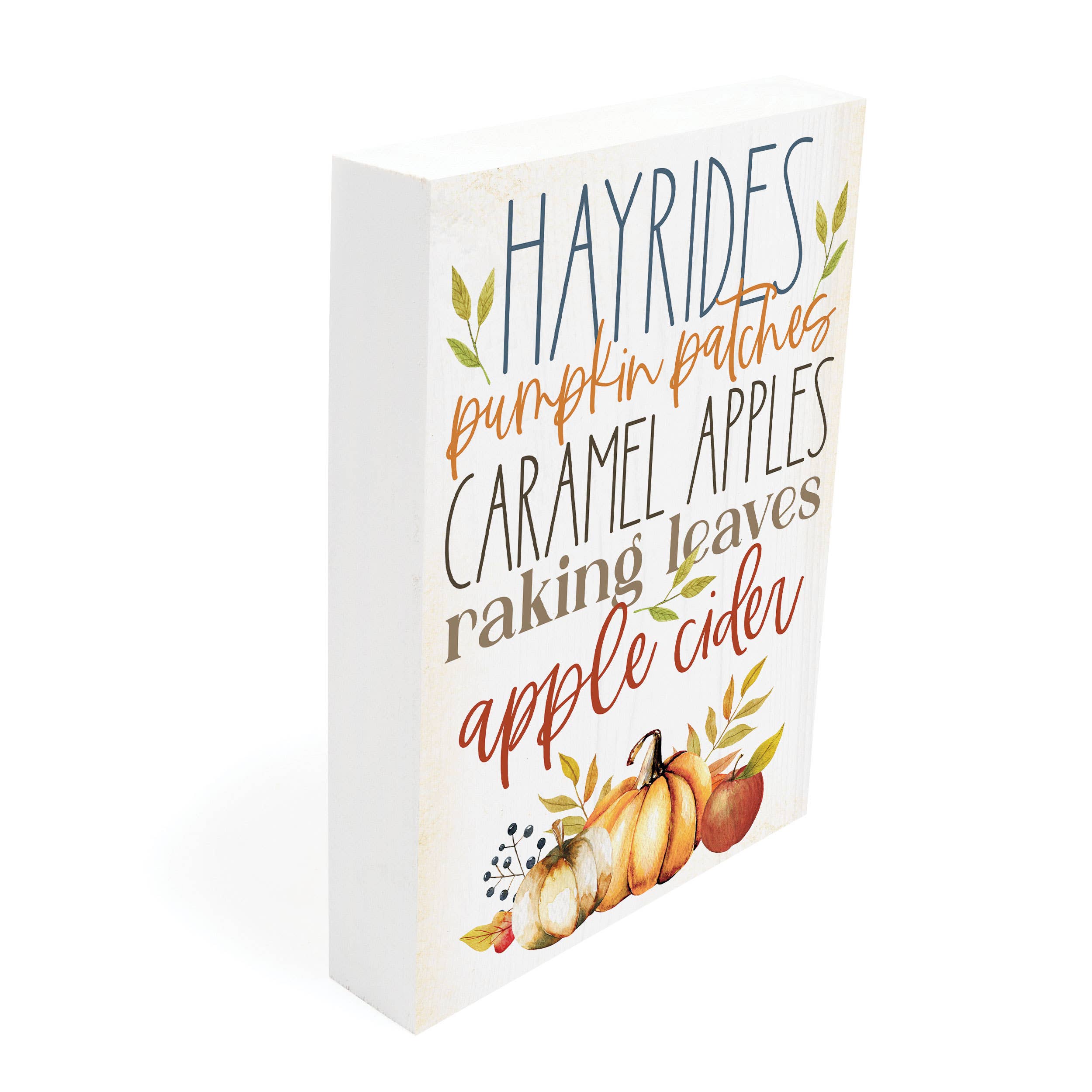 Hayrides, Pumpkin Patches Fall Barnhouse Wood Block Décor