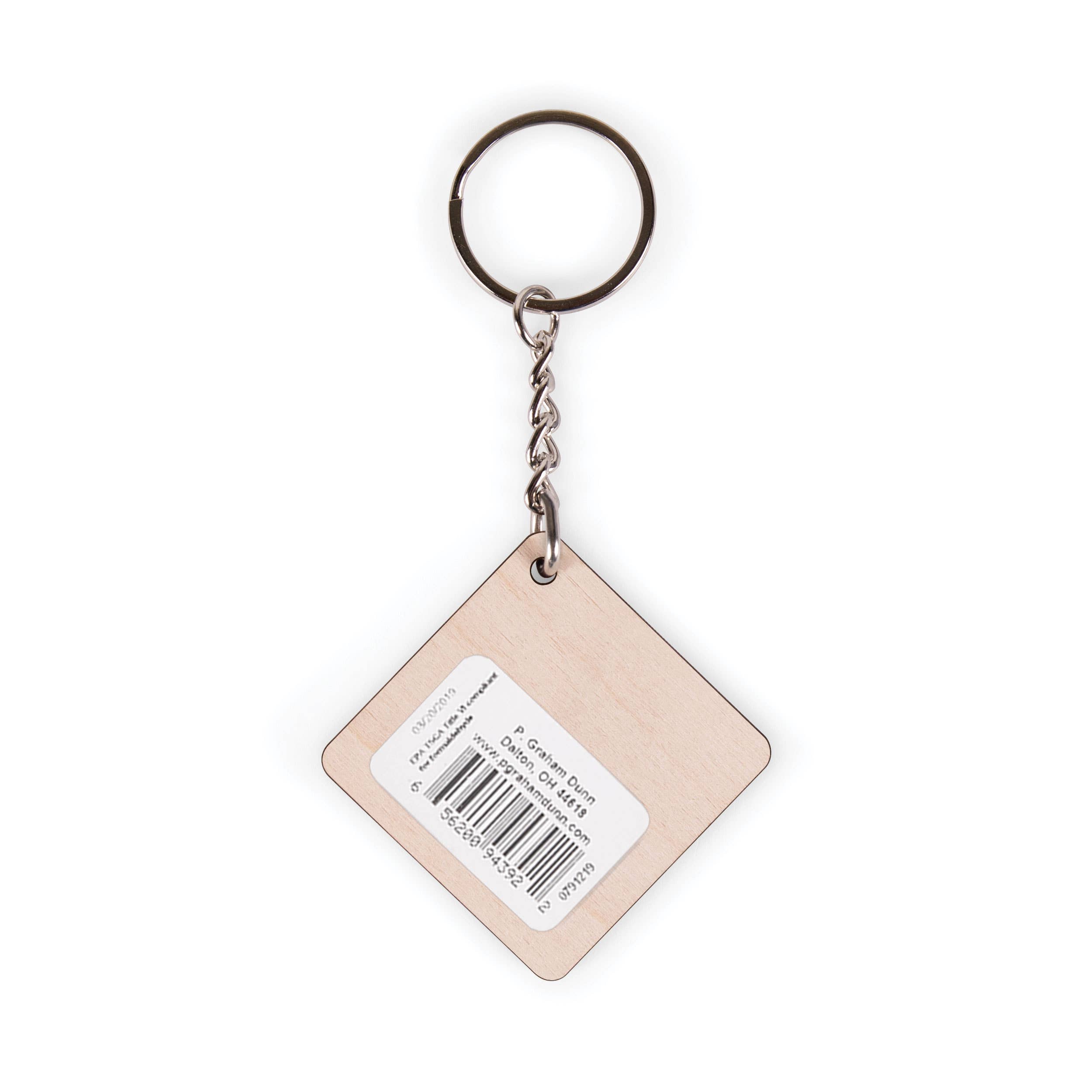 Get Lost Maple Veneer Keychain