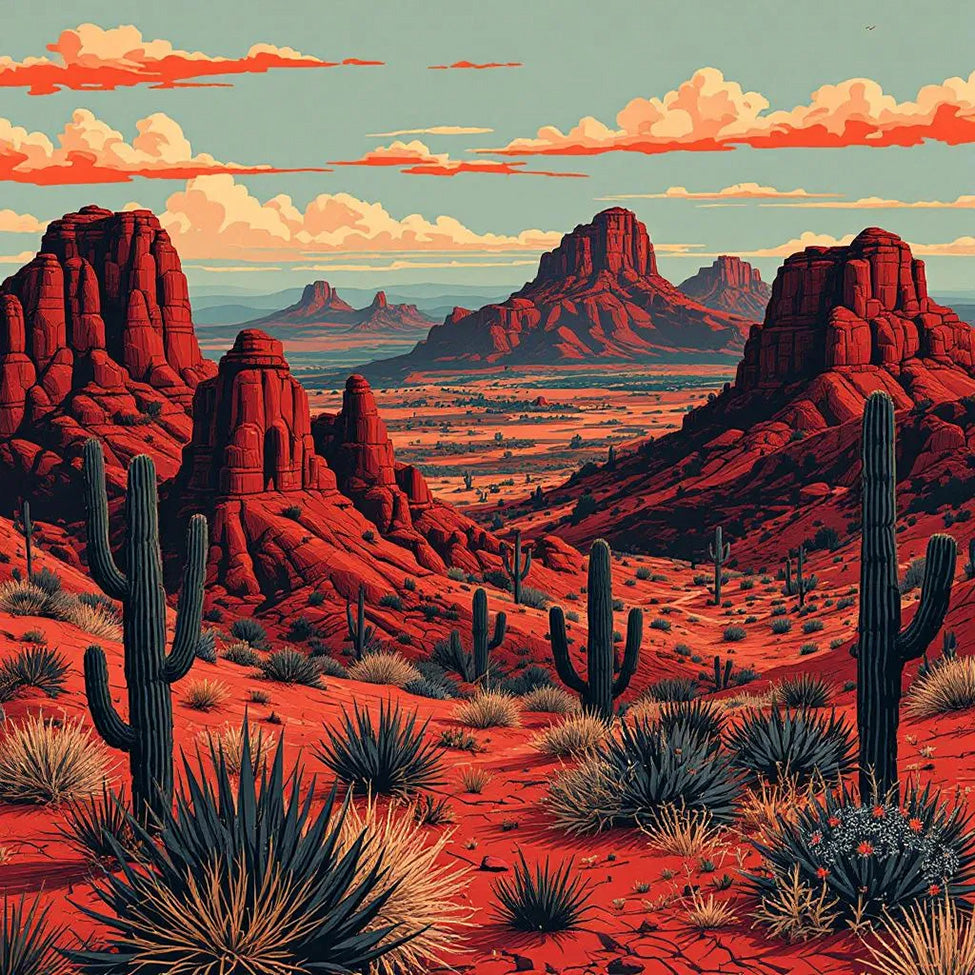 Aztec Scenery, New Mexico Landscape - Magnet