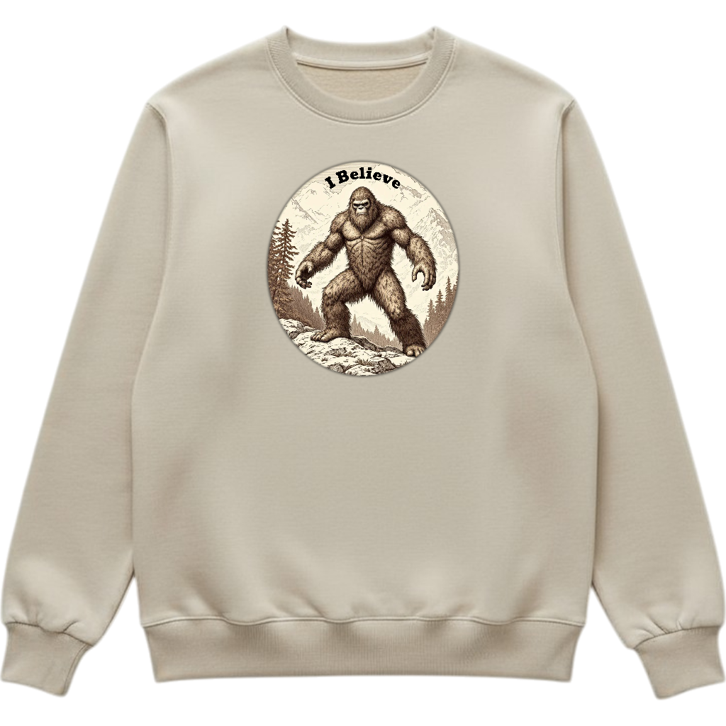 I Believe (Bigfoot) Tan Sweatshirt