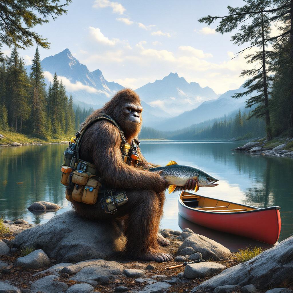 Bigfoot Fishing Guide Solid Slate Coaster